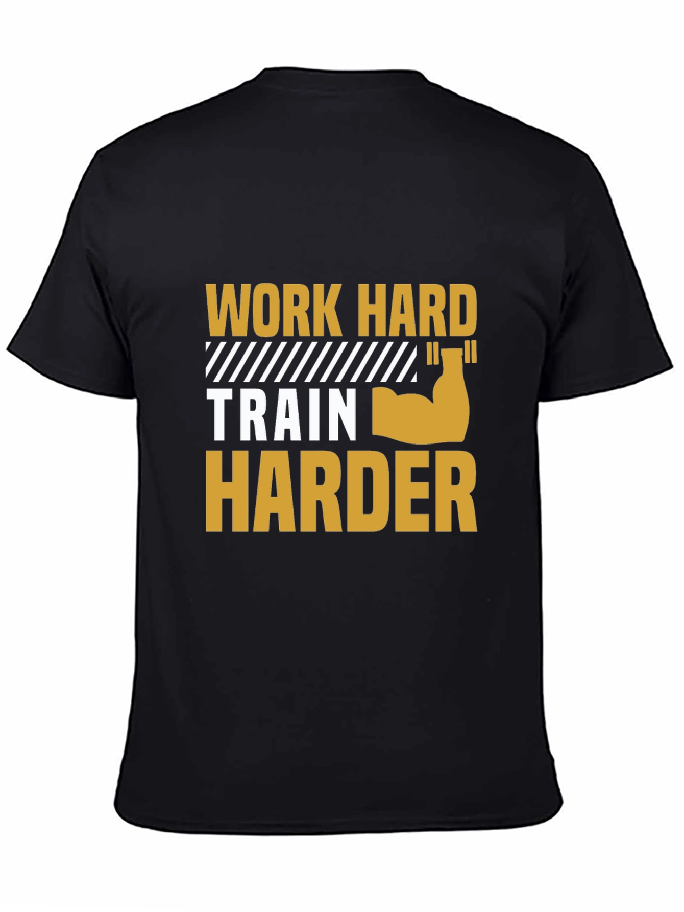 Black Work Harder Train Harder Gym T-Shirt view 4
