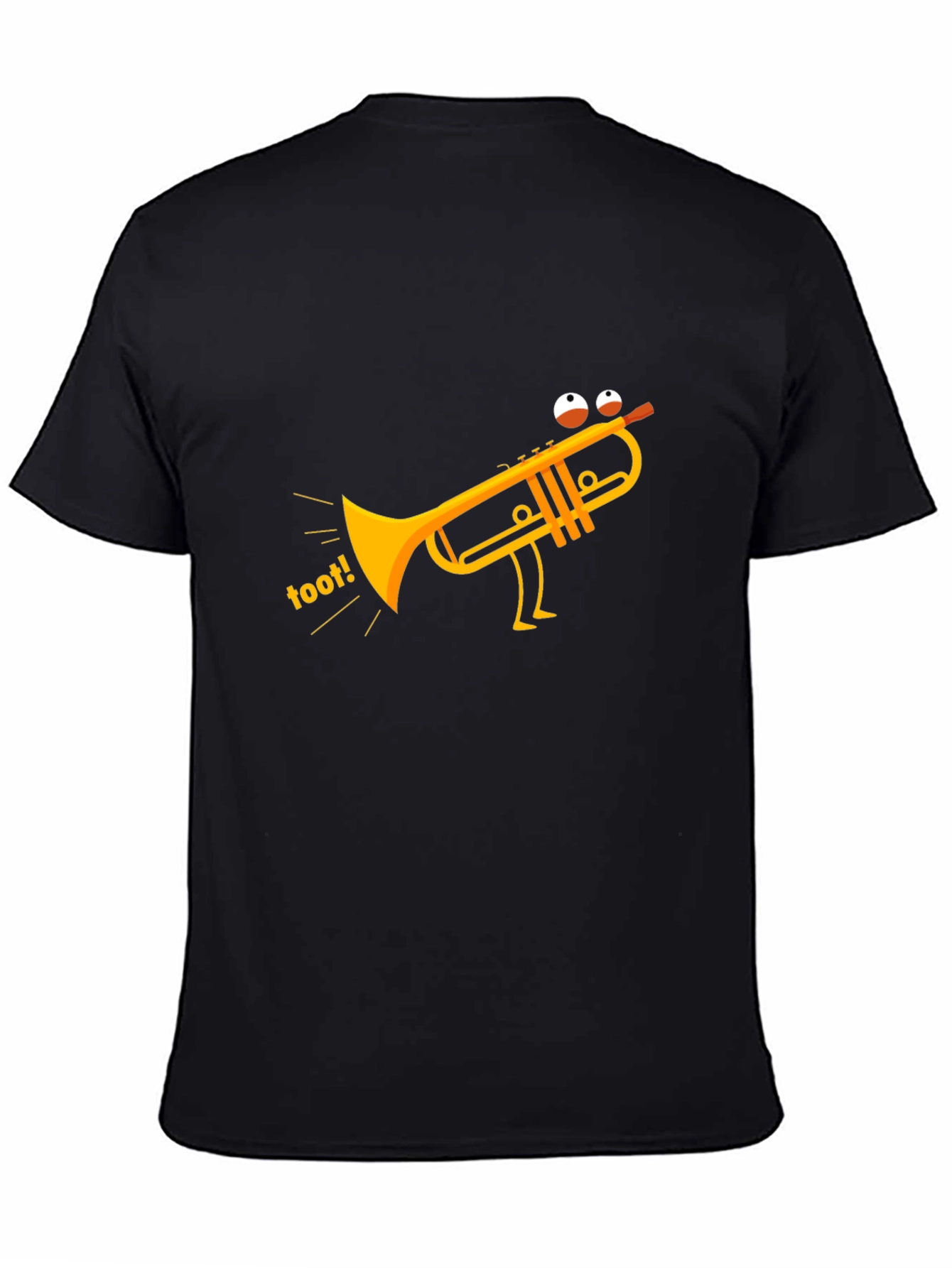 Black Funny Toot Trumpet Black T-Shirt view 4