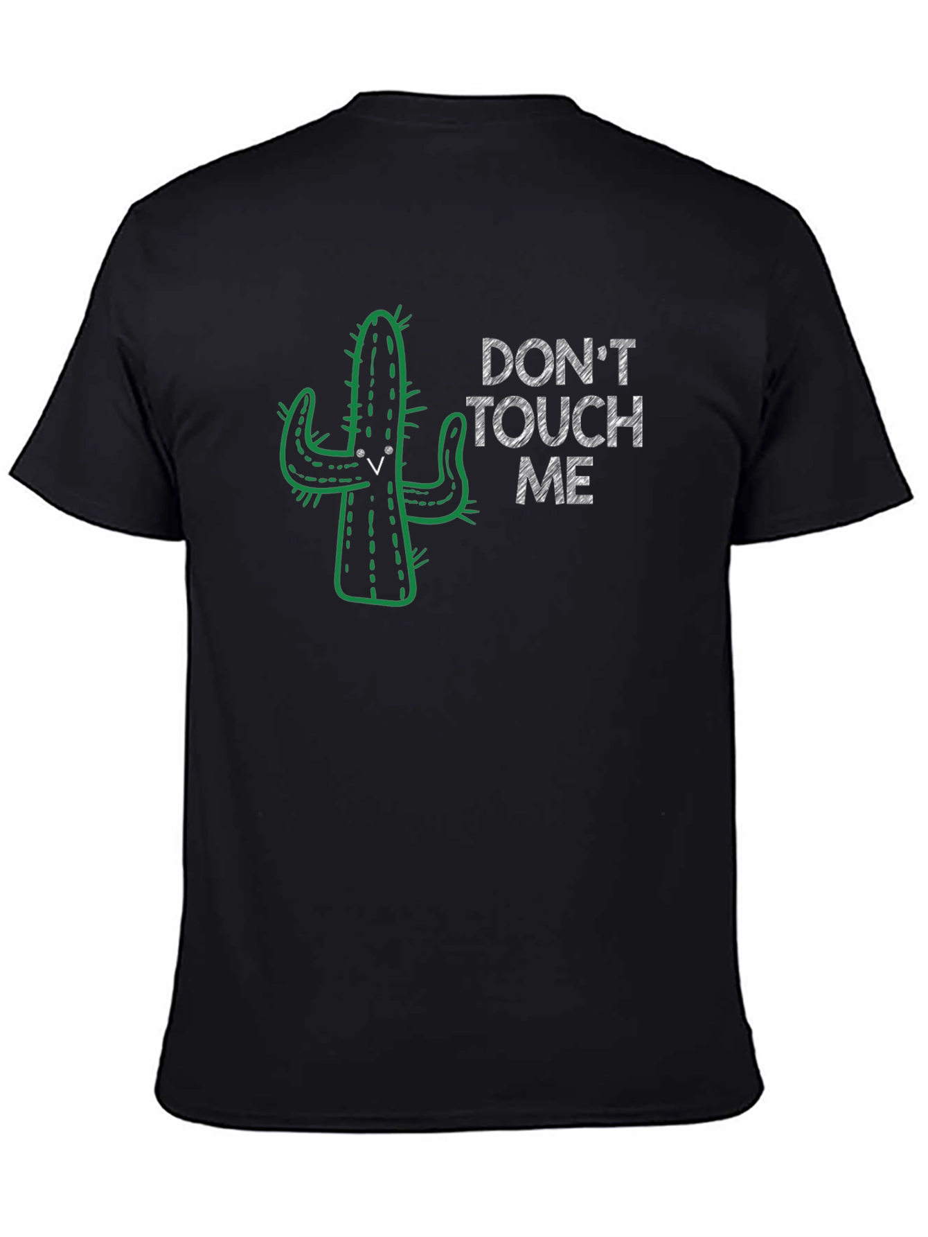 Black Don't Touch Me Cactus Graphic T-Shirt view 4