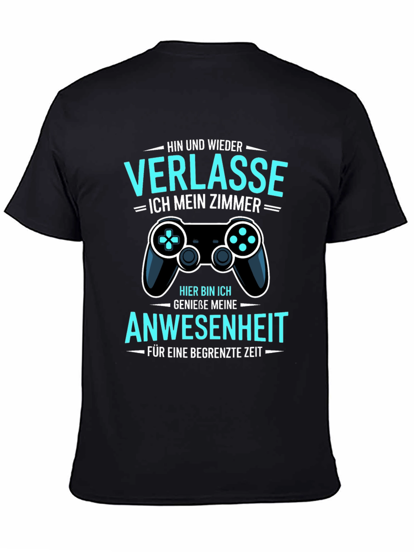 Black Gamer Humor T-Shirt: Verlasse Ich Mein Zimmer view 4
