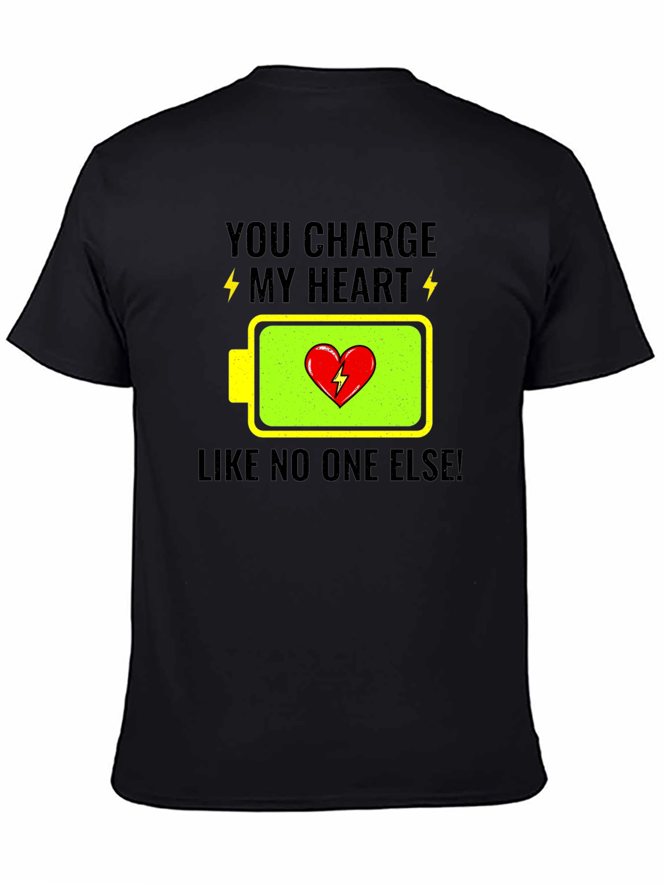 Black You Charge My Heart Graphic Tee - Black T-Shirt view 4