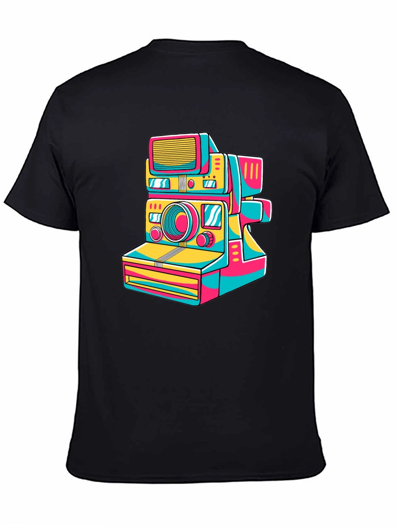 Black Retro Camera Graphic Tee - Stylish Black T-Shirt view 4