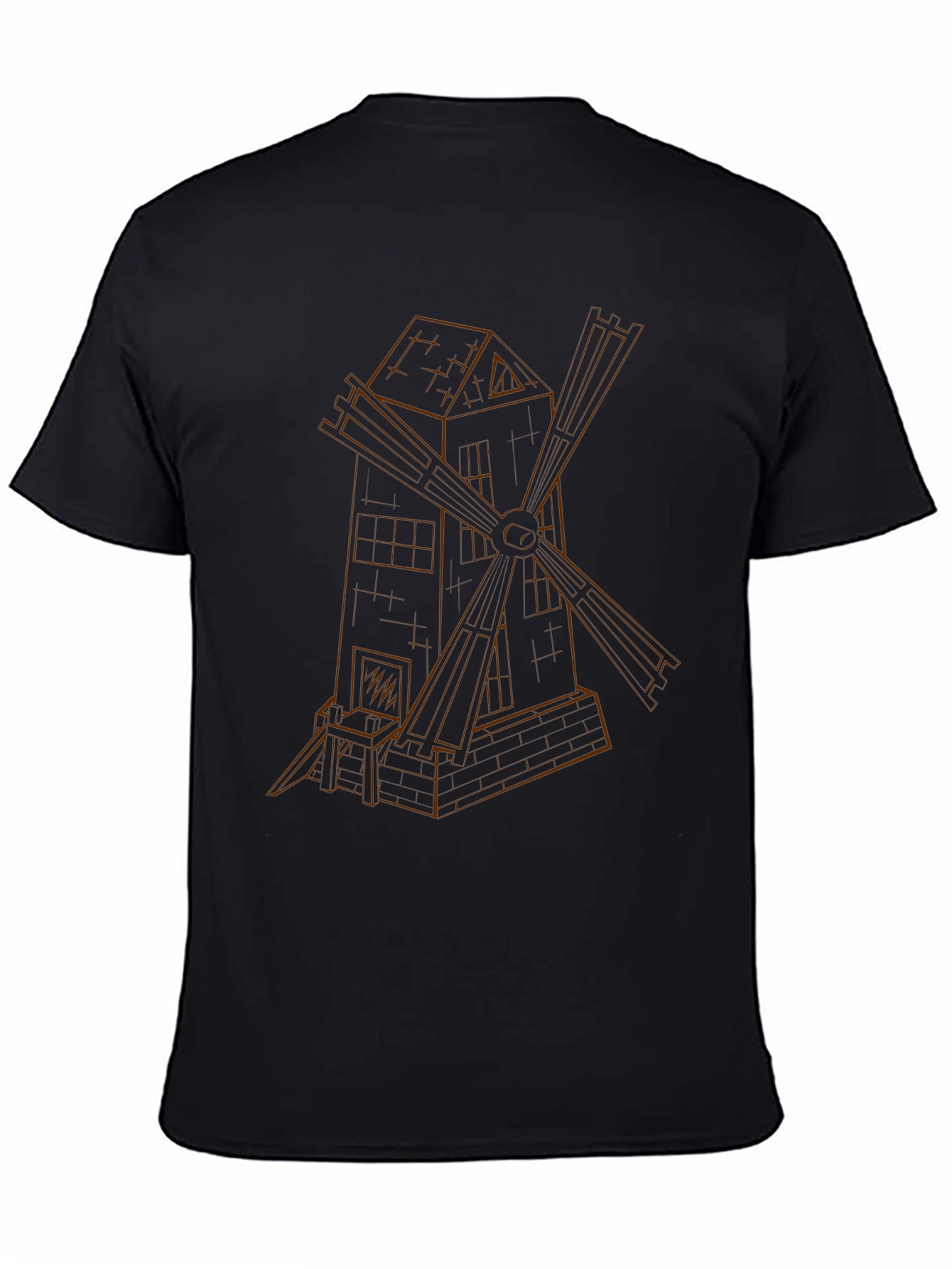Black Windmill Graphic Black T-Shirt view 4