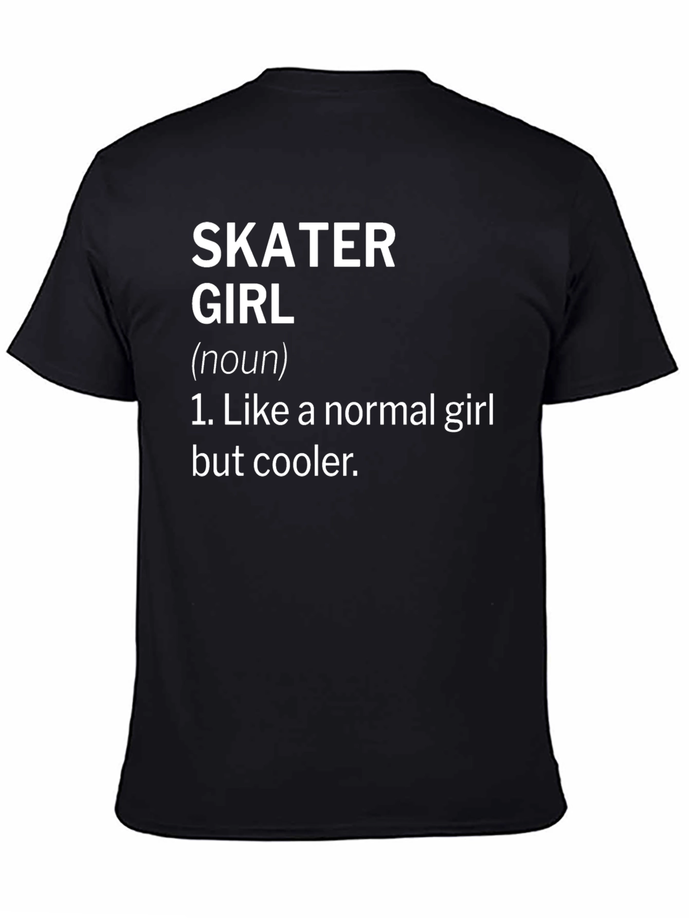 Black Skater Girl Definition T-Shirt view 4