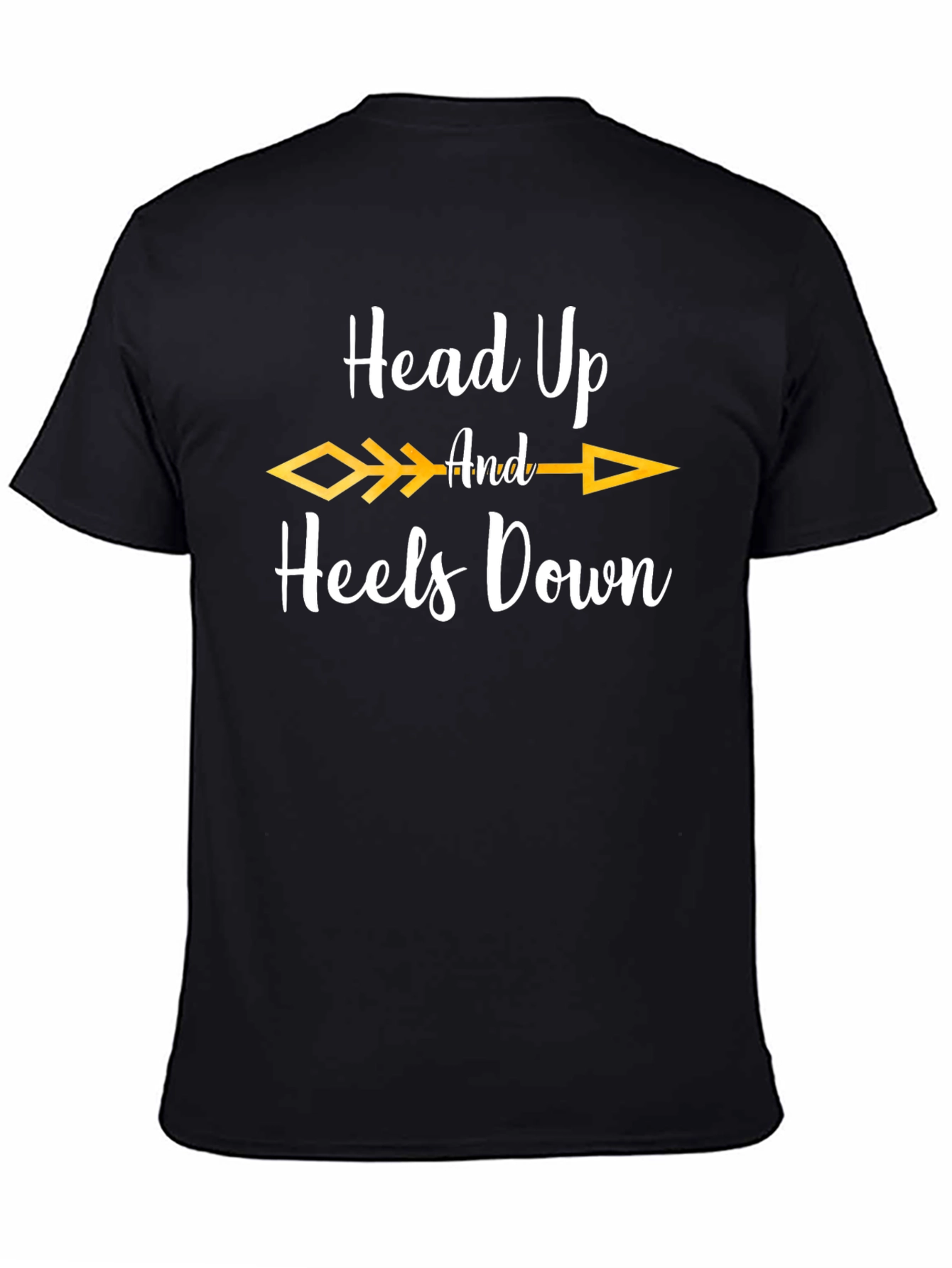 Black Head Up Heels Down Graphic Tee view 4