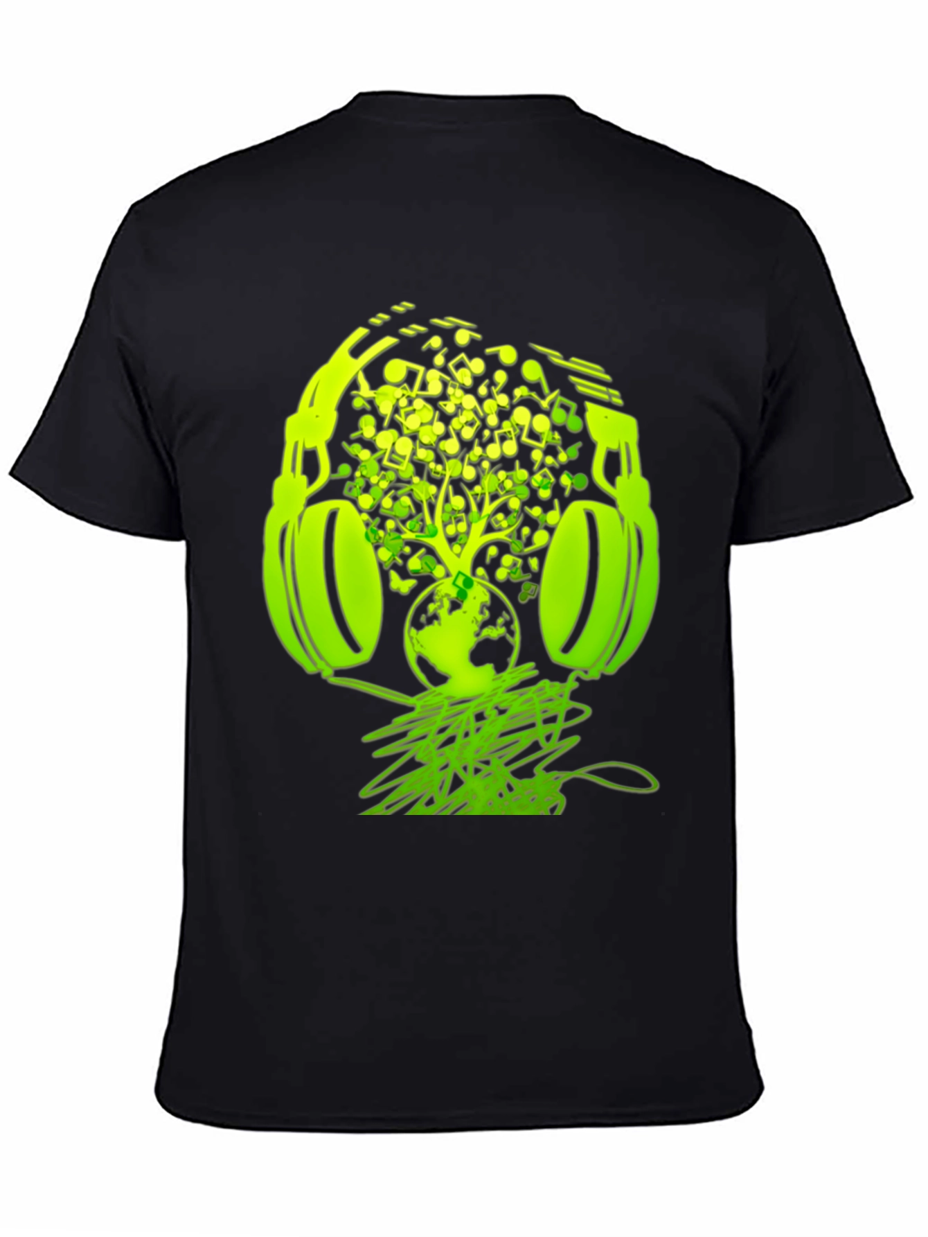Black Earth Beats T-Shirt: Music Headphones Graphic Tee view 4