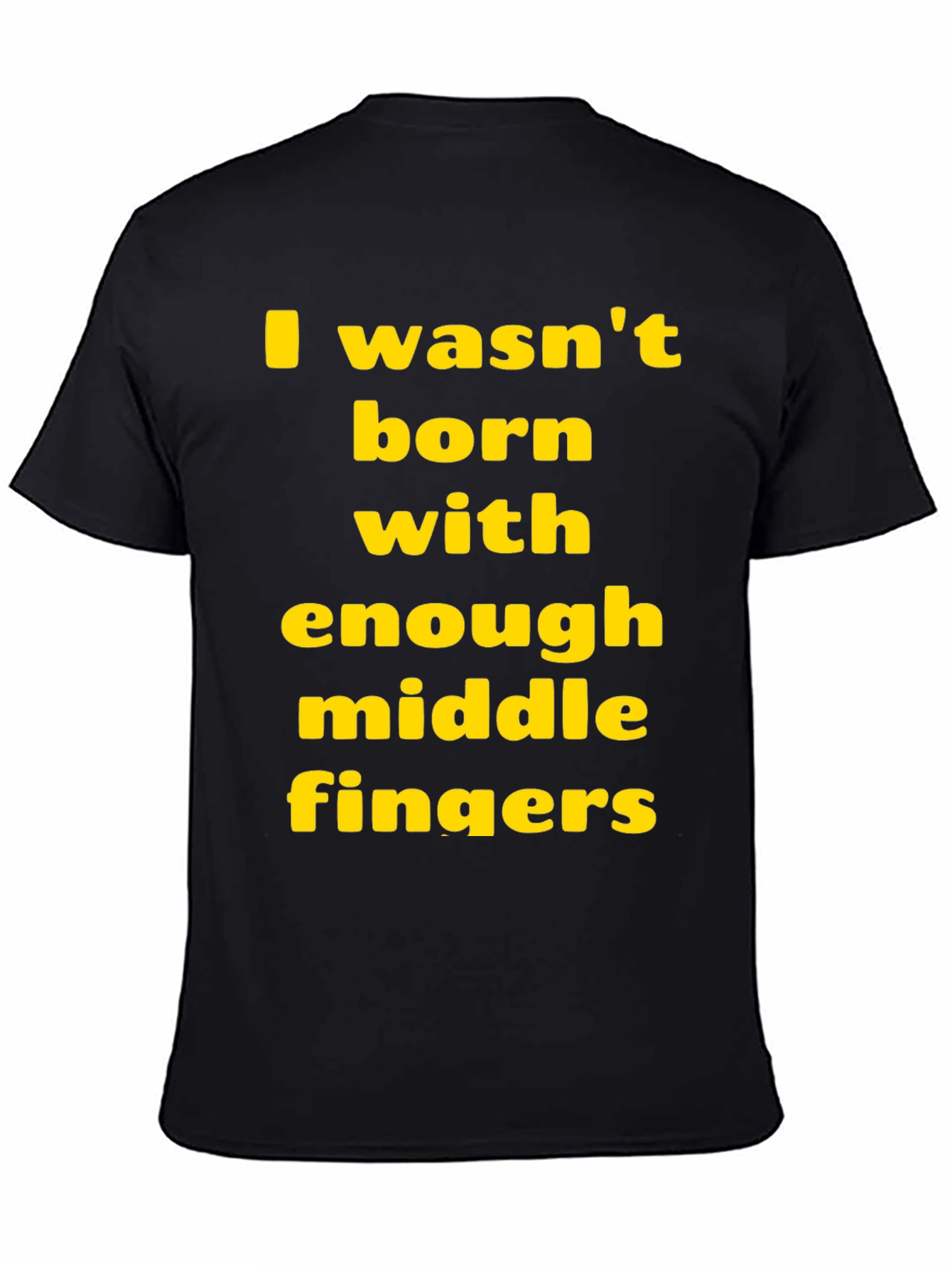 Black Funny Sarcastic T-Shirt: Middle Finger Graphic Tee view 4