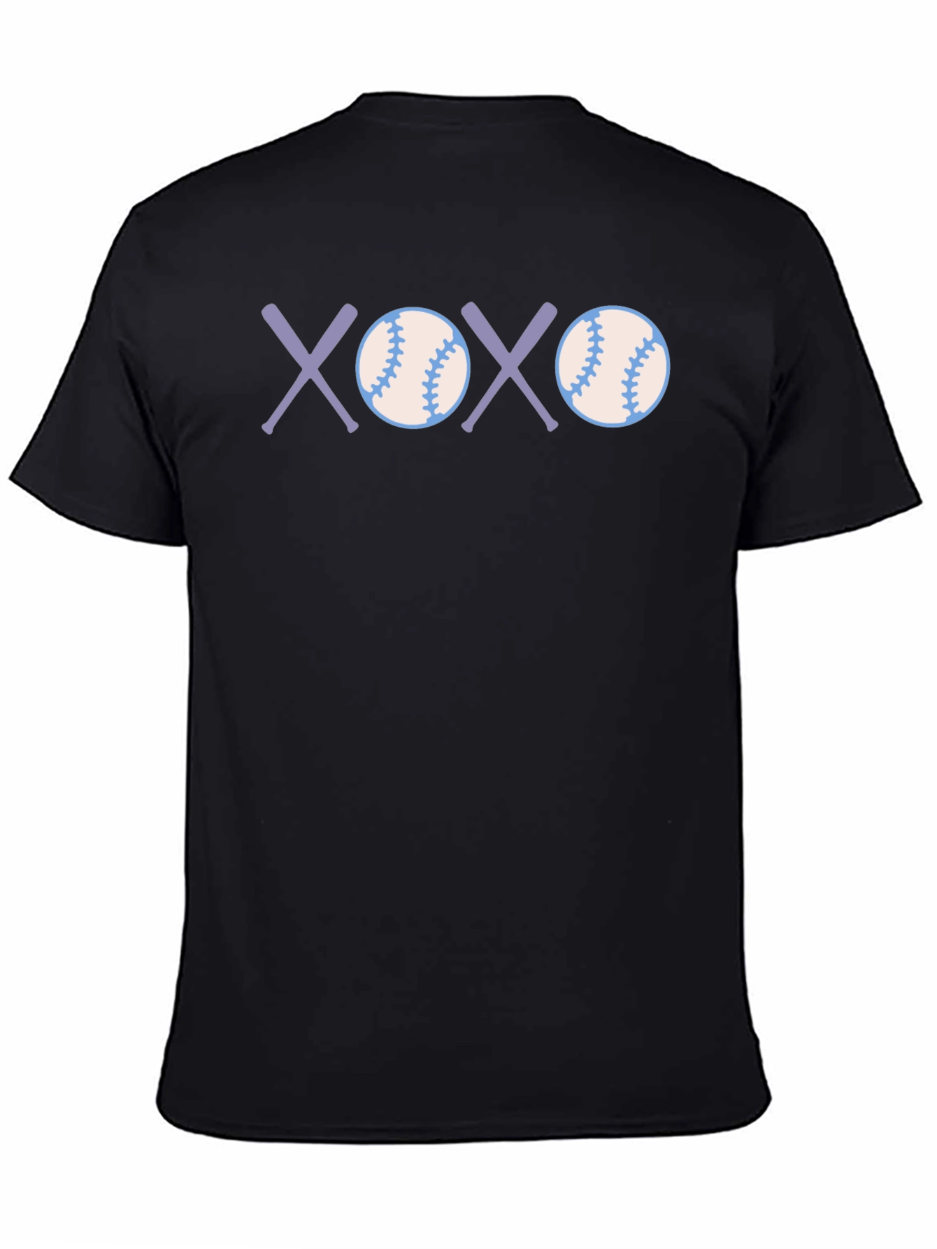 Black Baseball XOXO Graphic Tee - Soft Cotton Casual T-Shirt view 4