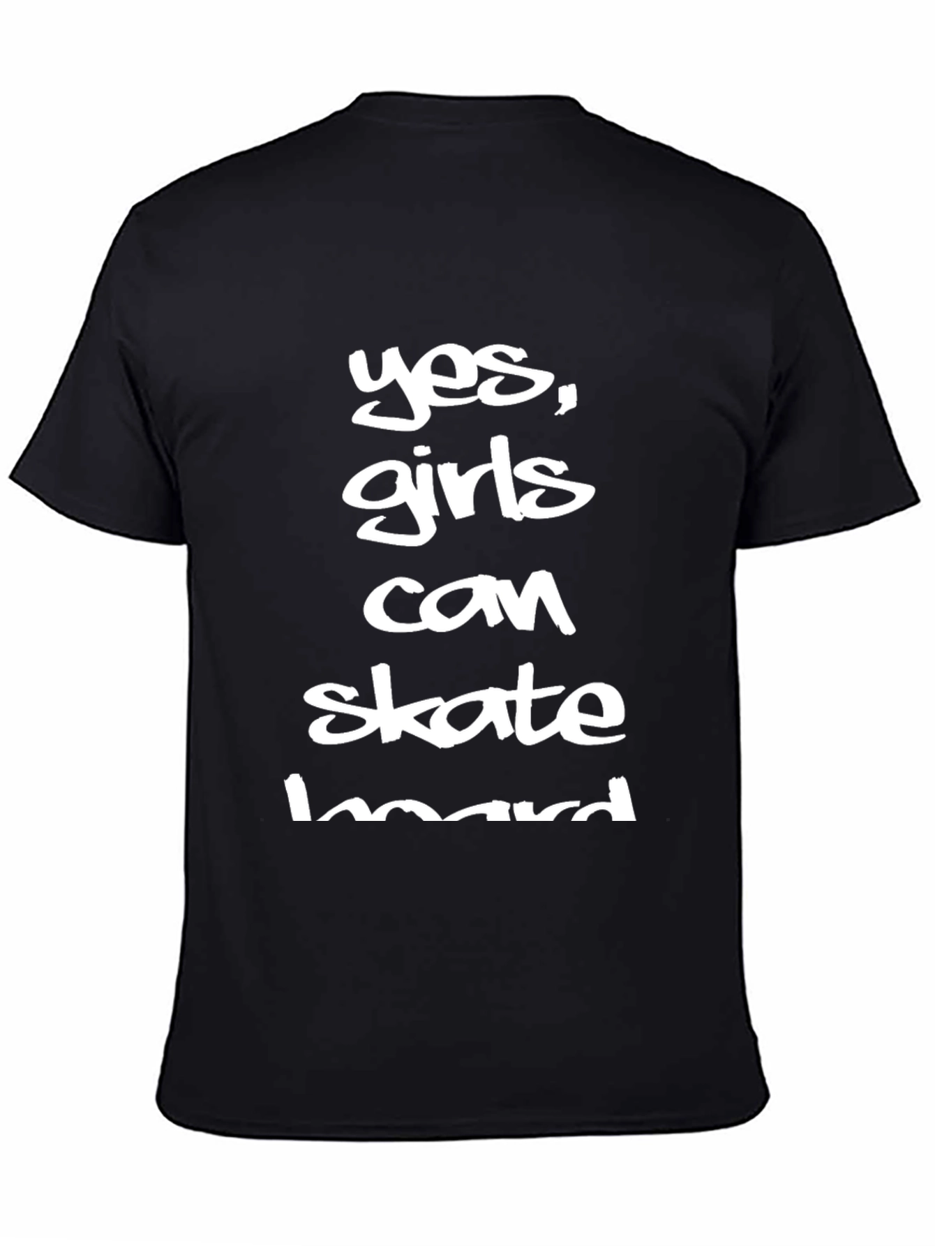 Yes, Girls Can Skateboard T-Shirt - Black - 4