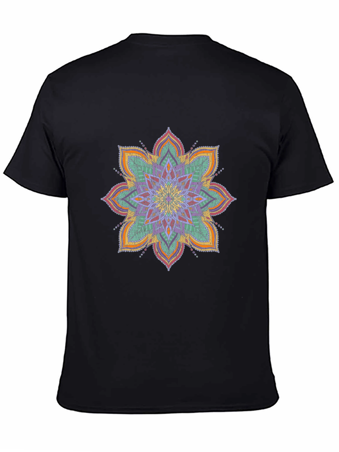 Black Mandala Graphic Print Black T-Shirt view 4