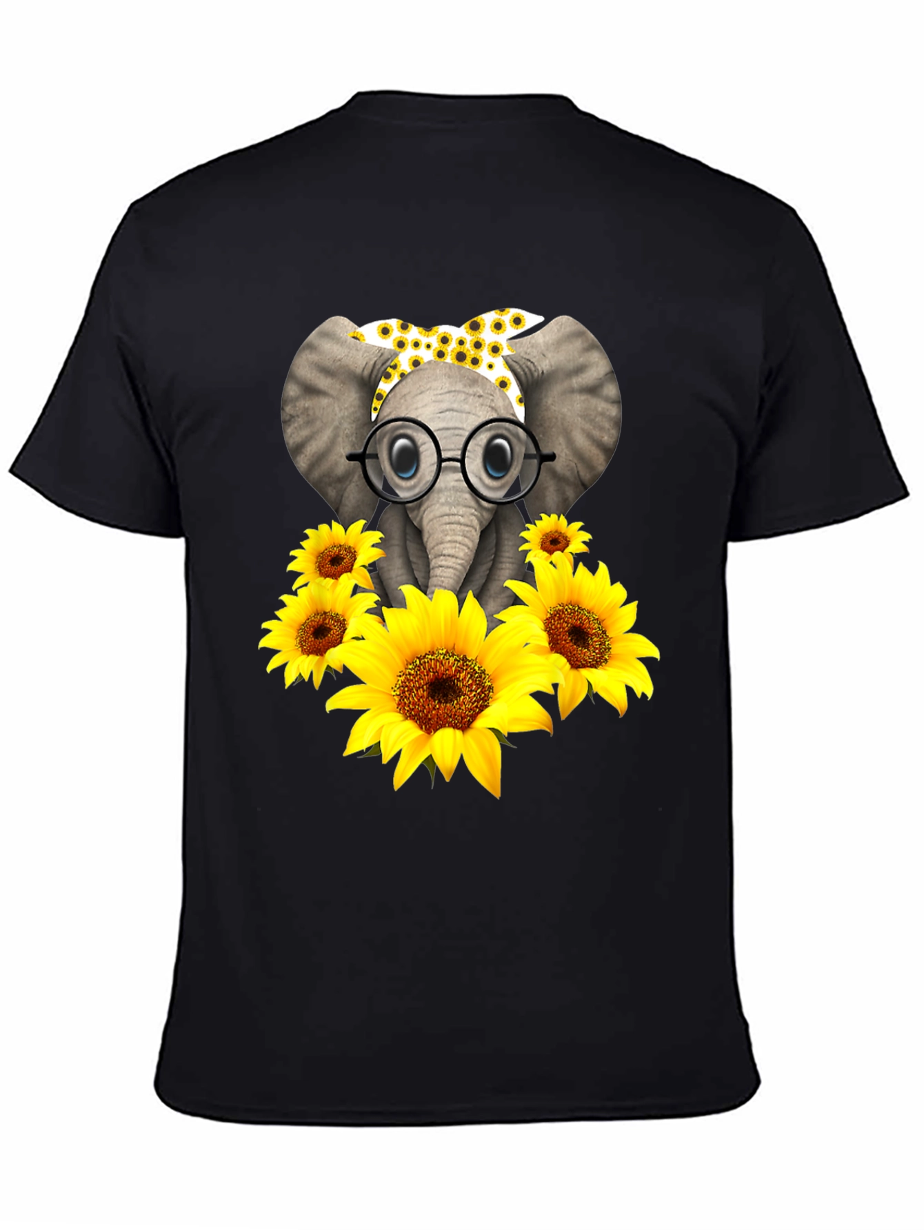 Black Elephant Sunflower Graphic Tee view 4