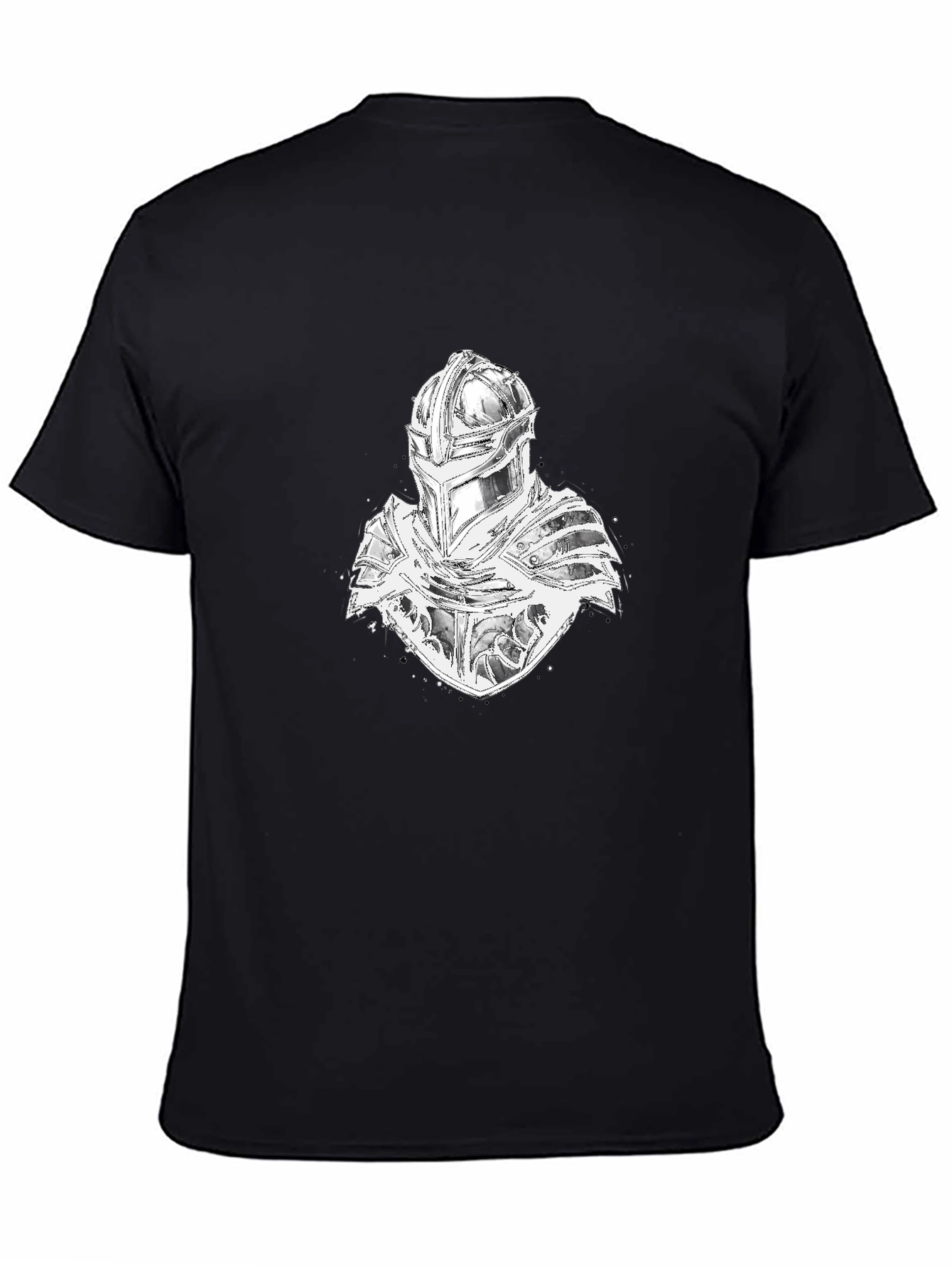 Black Knight Armor Graphic Print Black T-Shirt view 4