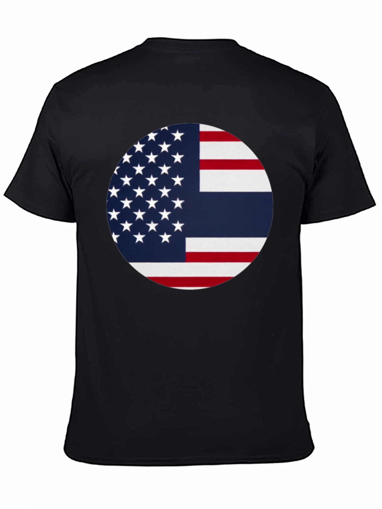 Black USA & Thailand Flag Graphic Tee - Stylish Fusion T-Shirt view 4