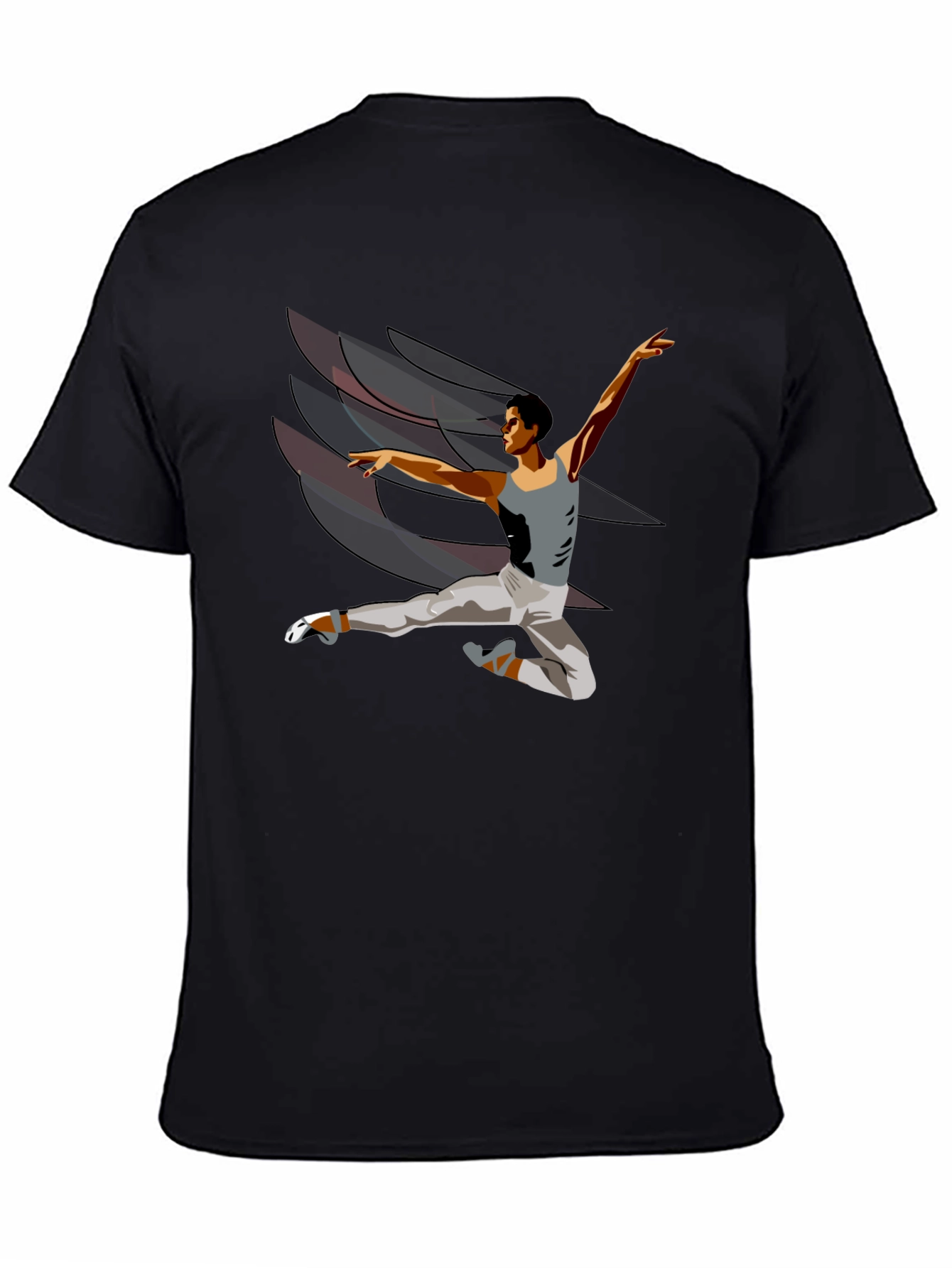 Black Ballet Dancer Graphic T-Shirt - Black view 4