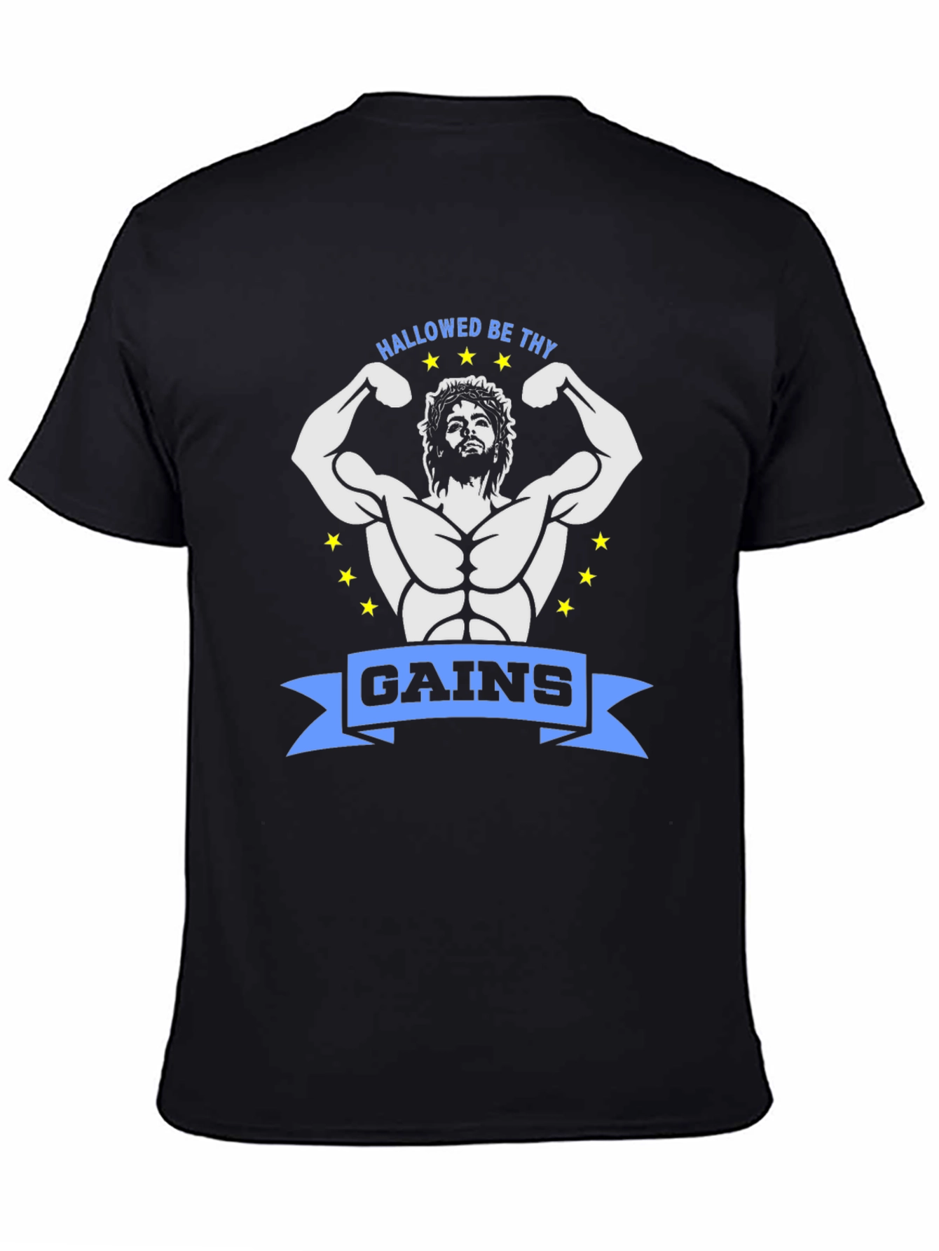 Black Hallowed Be Thy Gains Graphic Tee - Black view 4