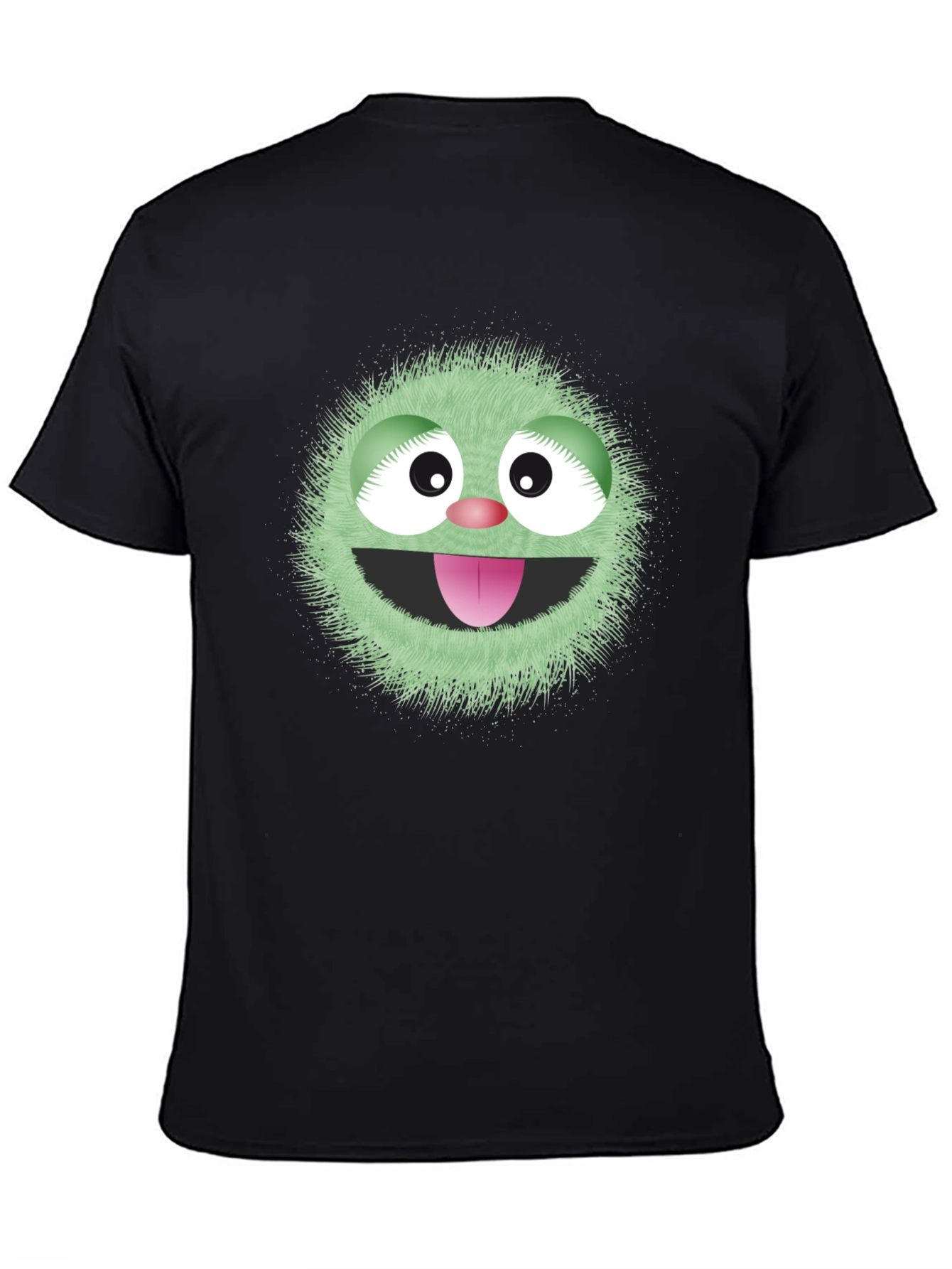 Black Fun Monster Graphic Tee - Black Cotton T-Shirt view 4