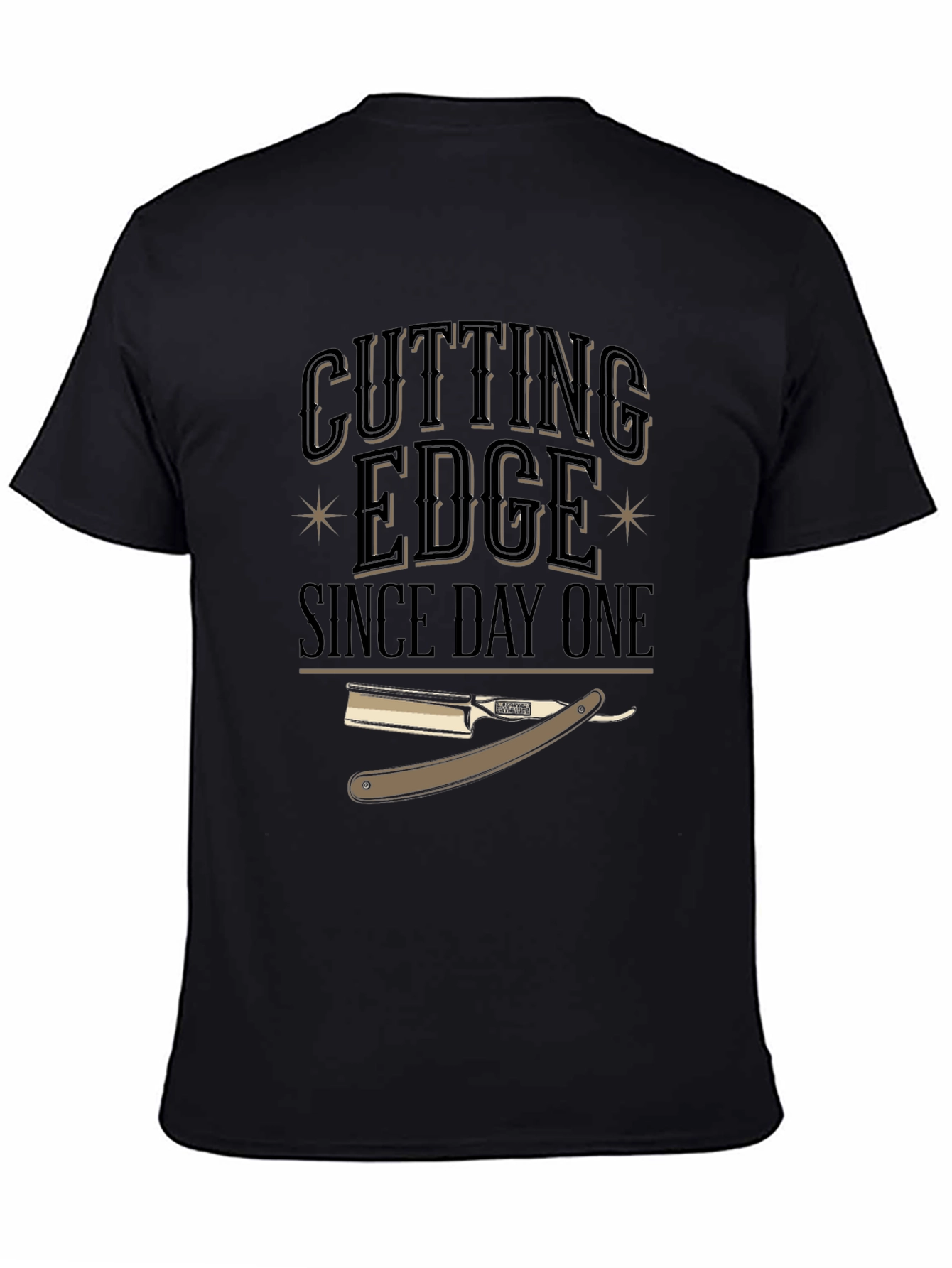 Black Cutting Edge Barber Style Black T-Shirt view 4