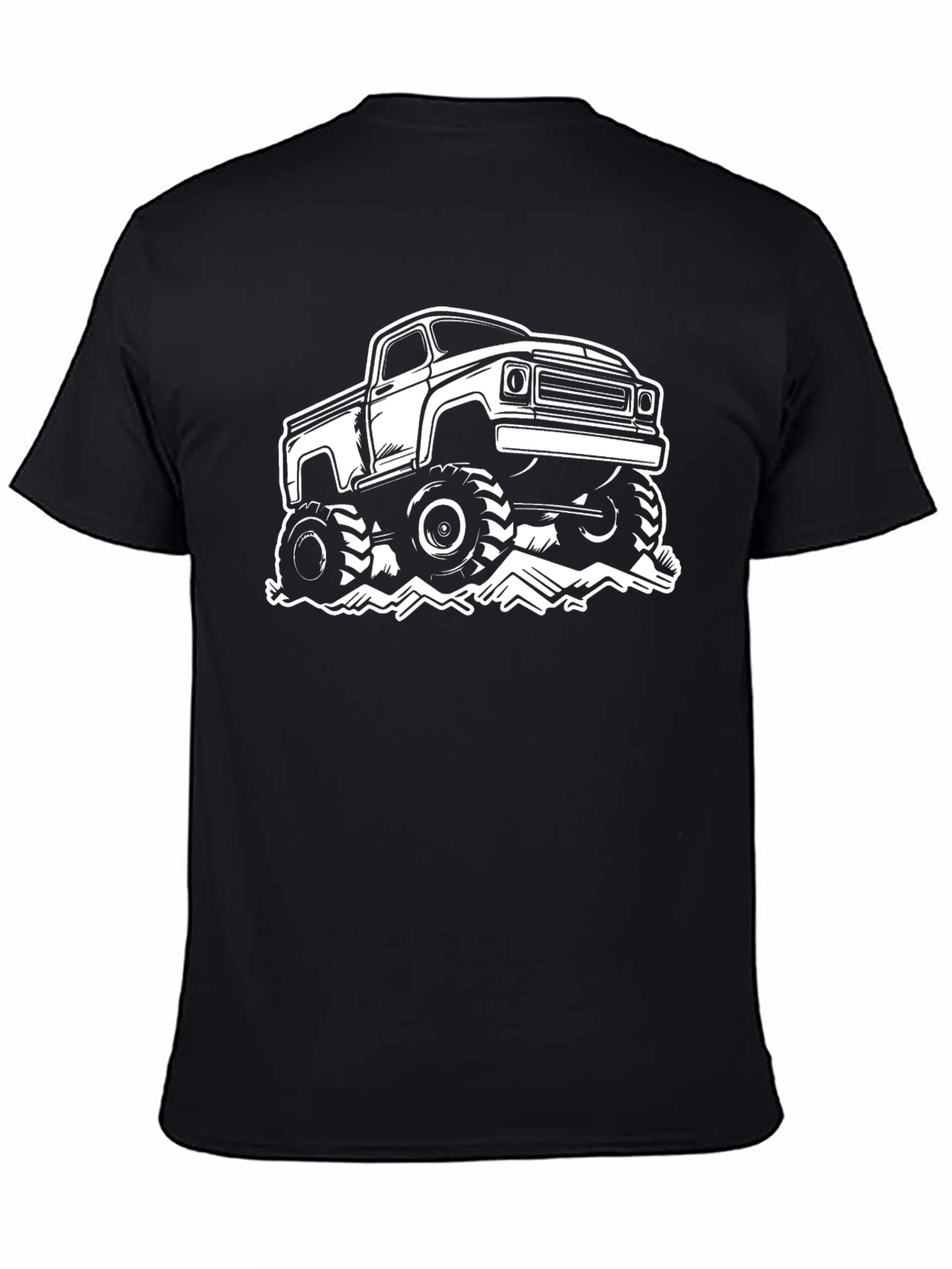 Black Monster Truck Graphic Tee - Black view 4