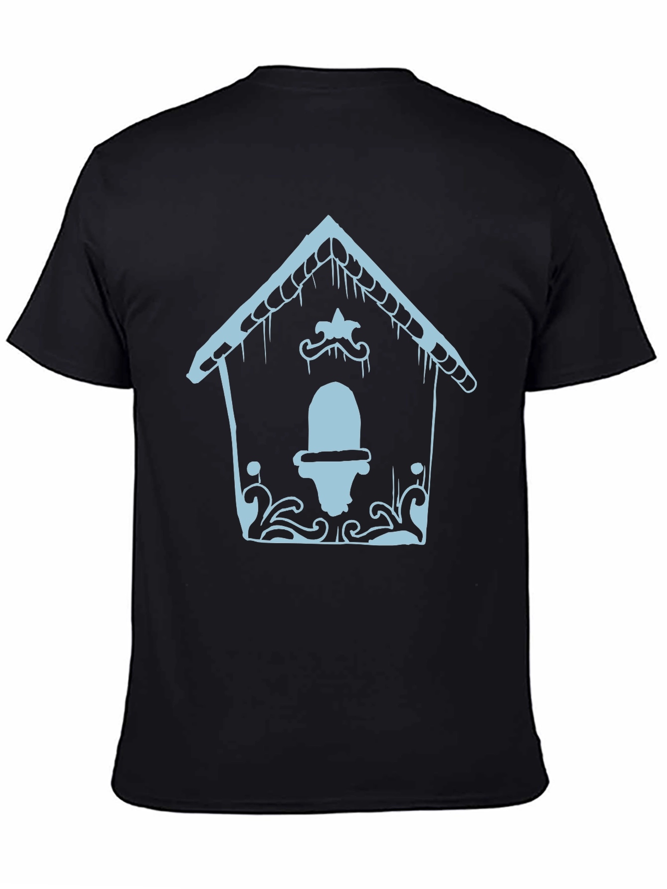 Black Quirky Gingerbread House T-Shirt view 4