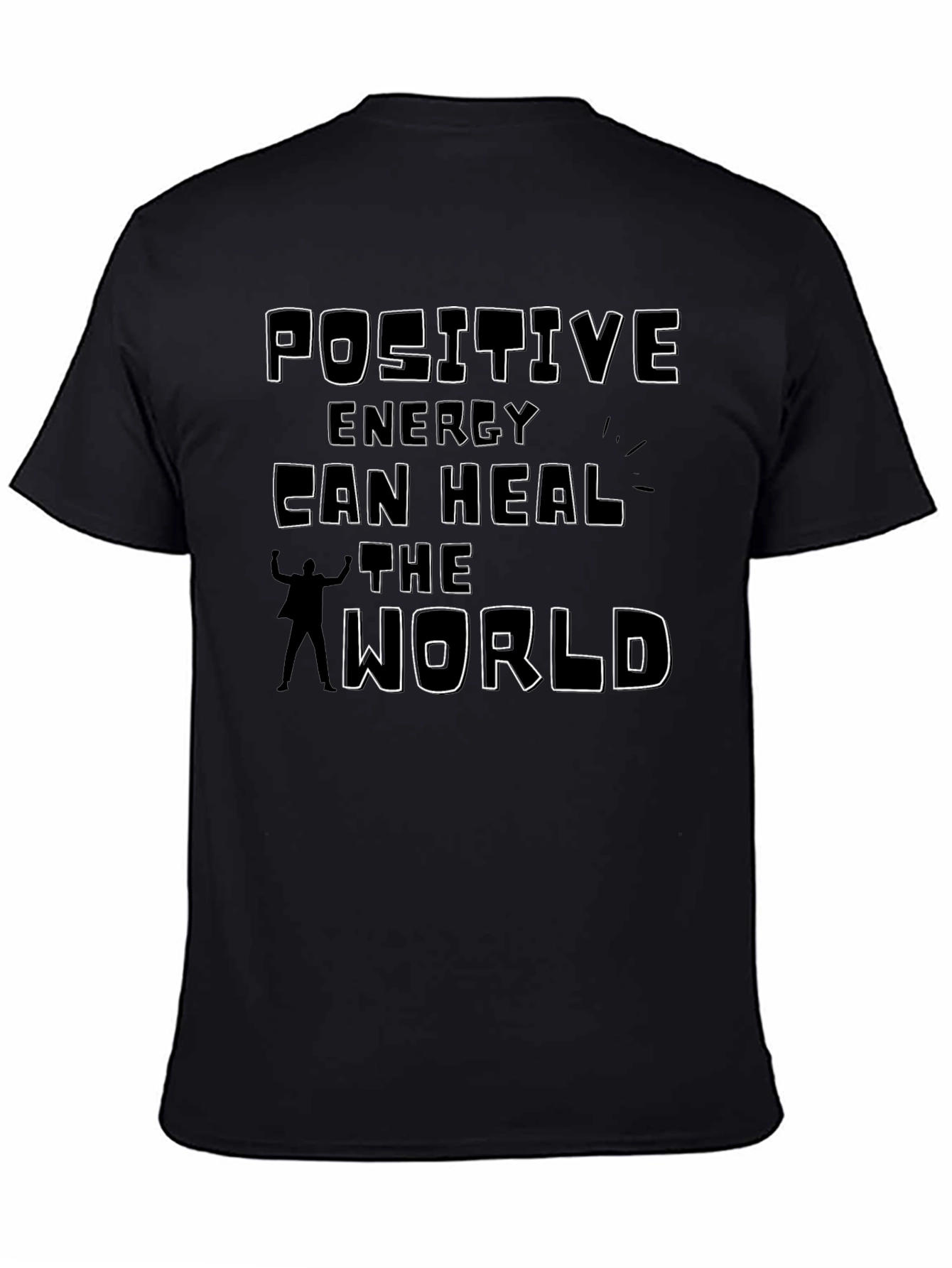 Black Positive Energy Can Heal the World T-Shirt view 4