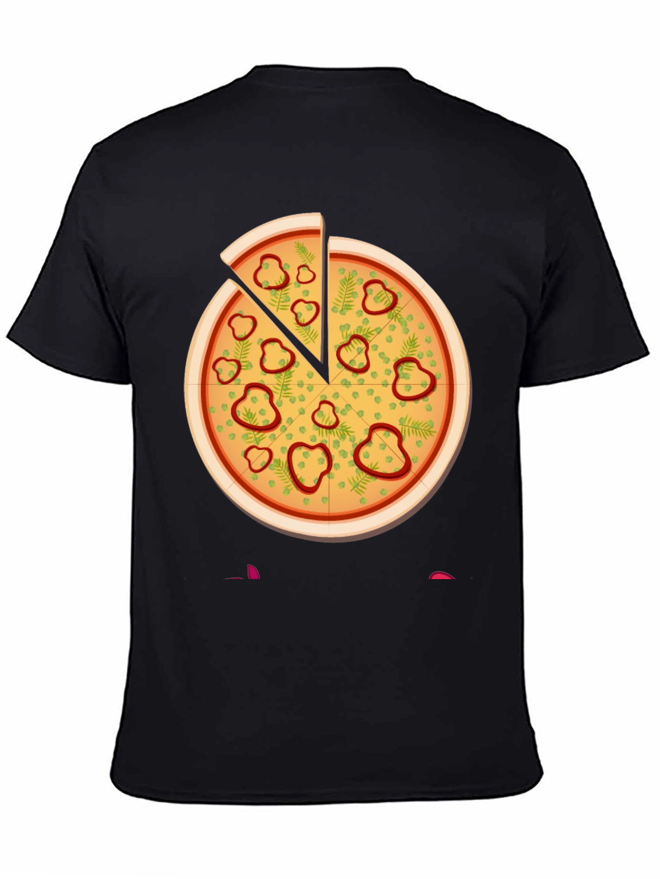 Black Pizza Graphic Tee - Unisex Crew Neck view 4