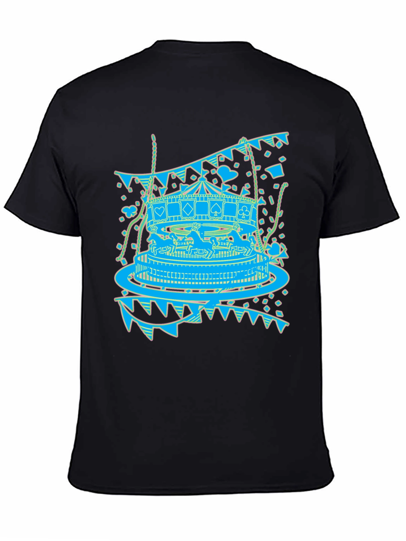 Black Carousel Print Graphic Tee view 4