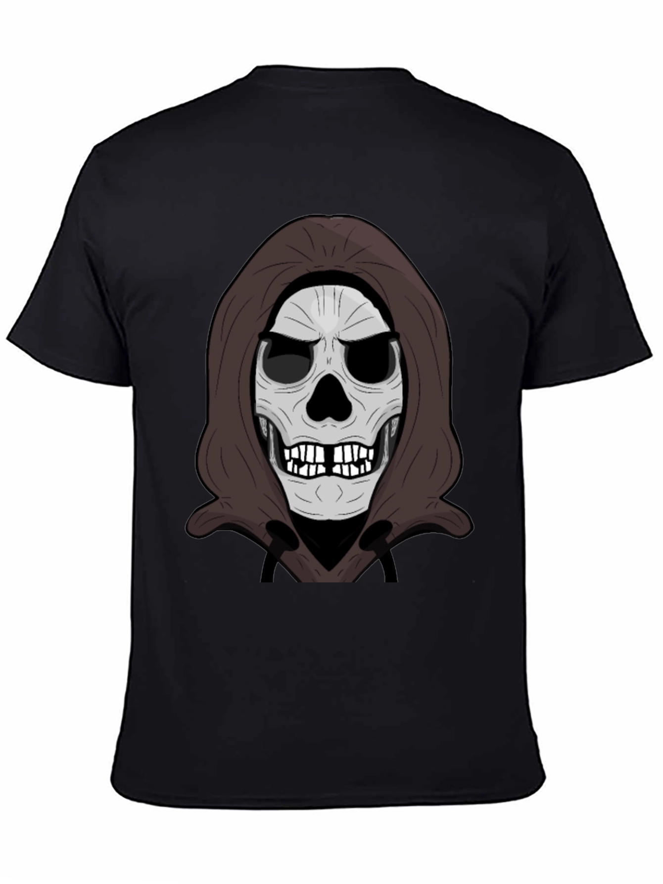 Black Grim Reaper Skull Graphic Black T-Shirt view 4