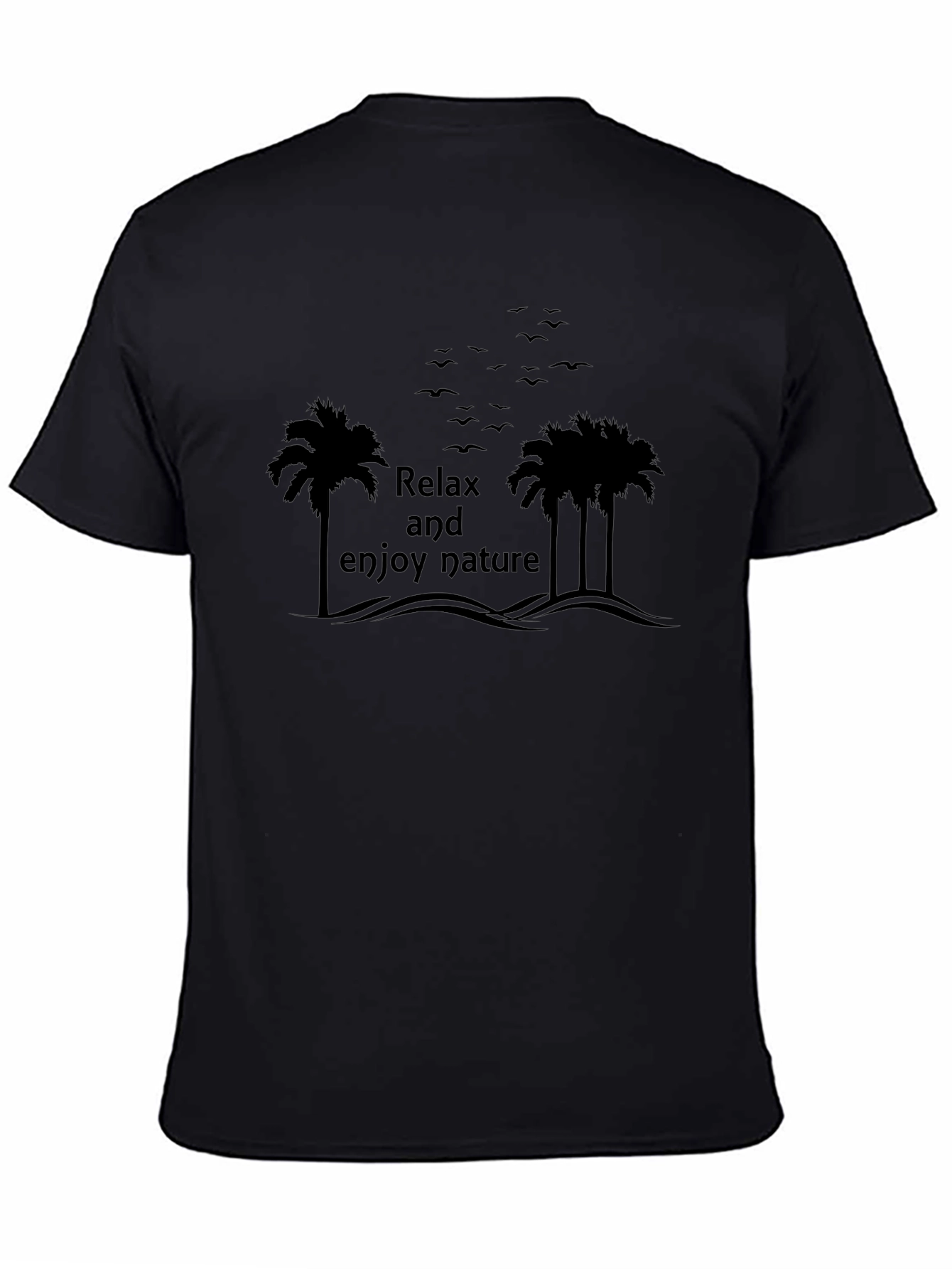 Black Relax & Enjoy Nature Black T-Shirt view 4