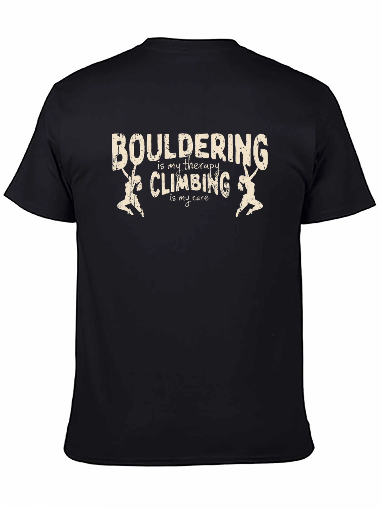 Black Bouldering Therapy Climbing Cure T-Shirt view 4