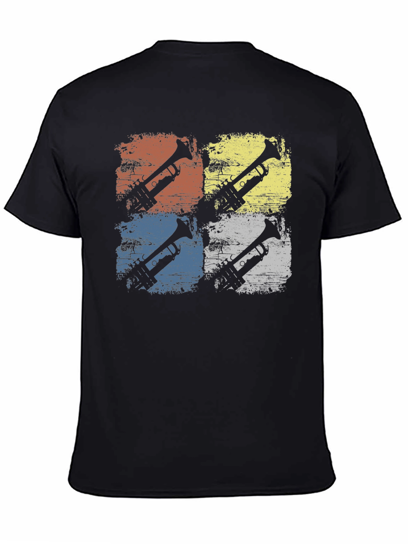 Black Retro Trumpet Pop Art Graphic Tee view 4