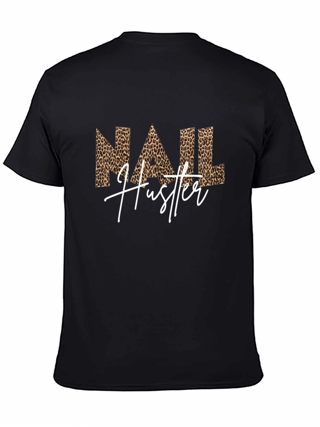 Black Nail Hustler Leopard Print T-Shirt view 4