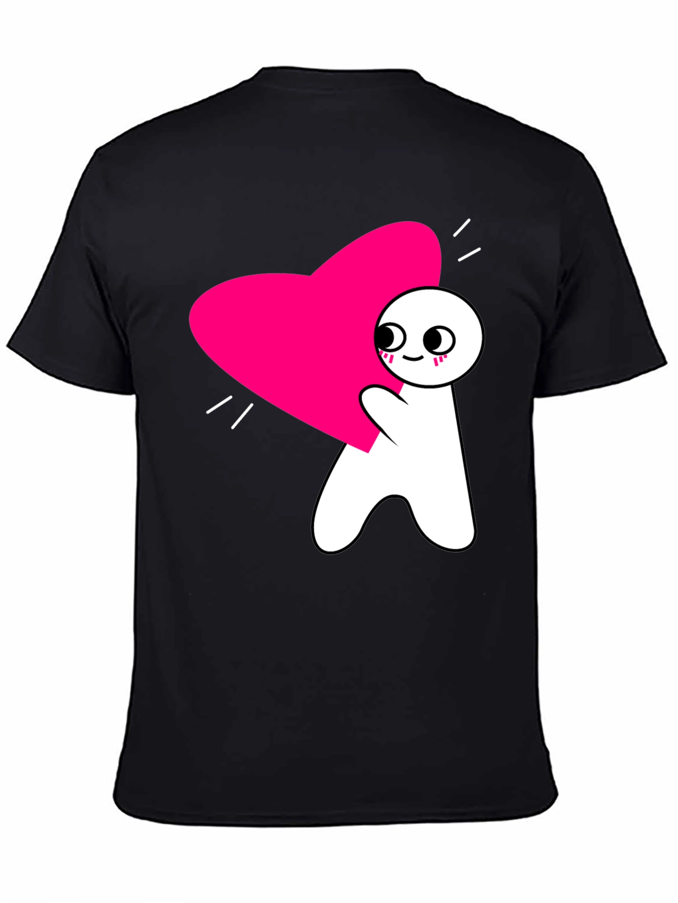 Black Heart Hug T-Shirt - Graphic Tee view 4