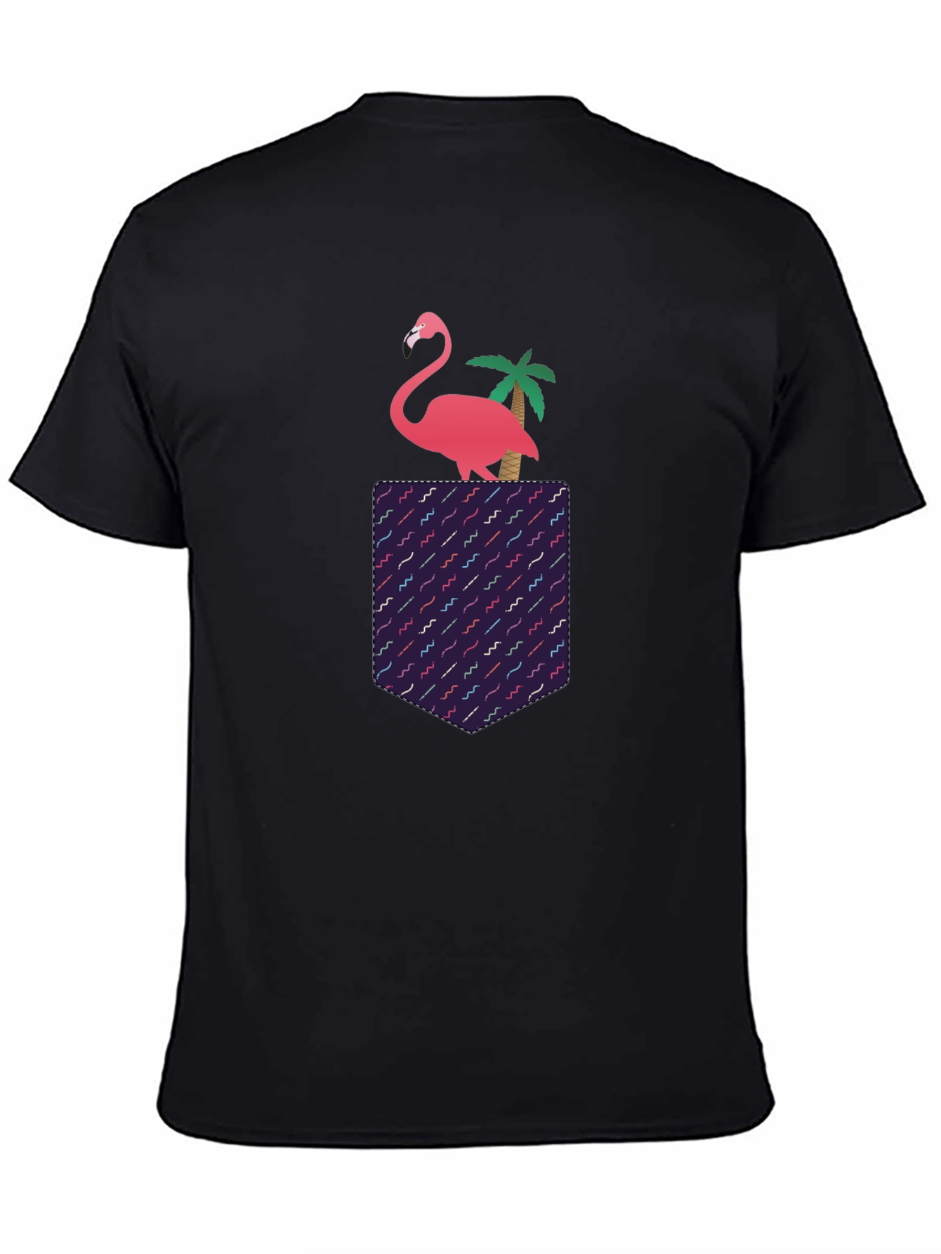 Black Flamingo Pocket T-Shirt view 4