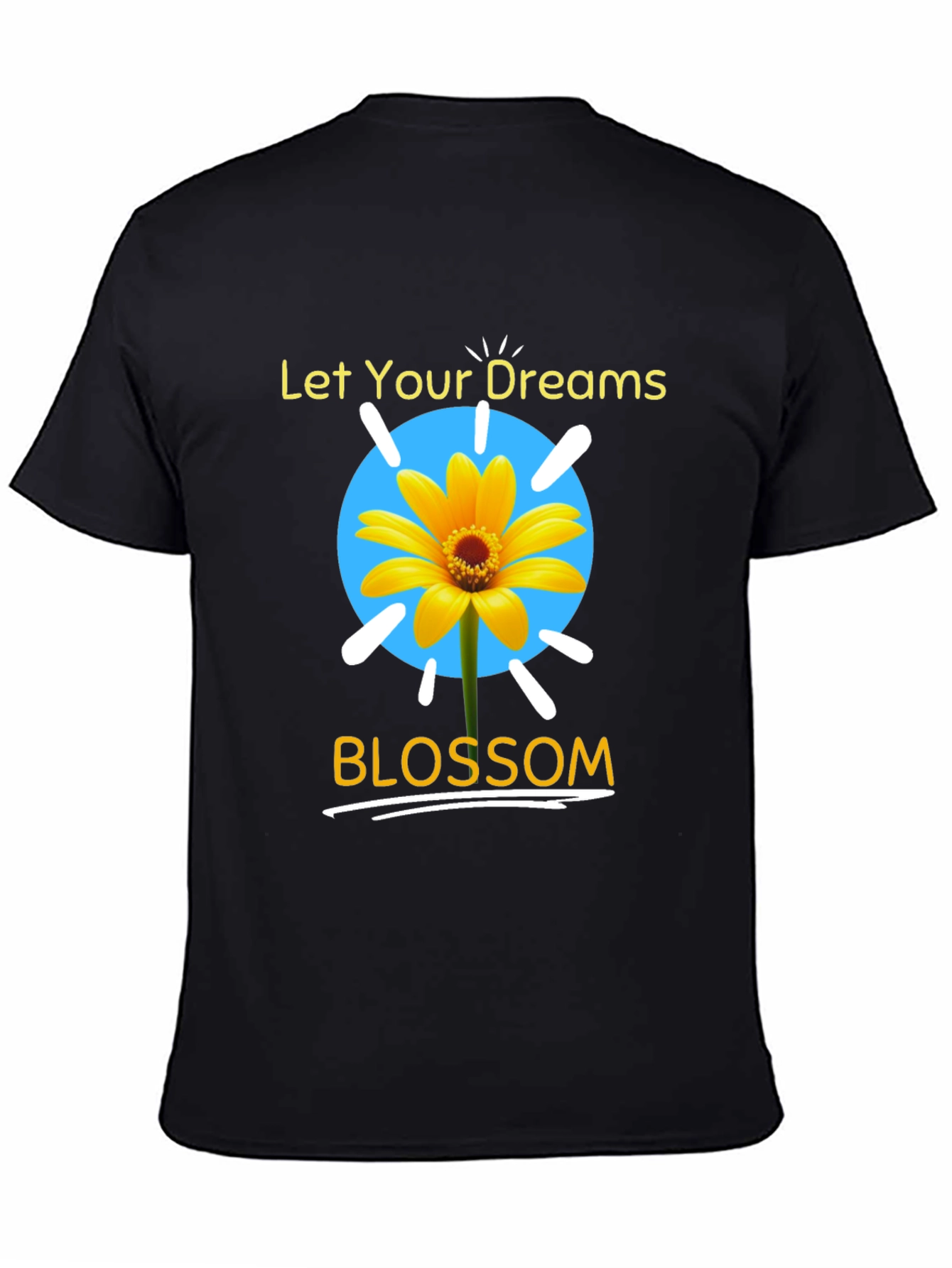 Black Dream Blossom Graphic Tee - Black Unisex T-Shirt view 4