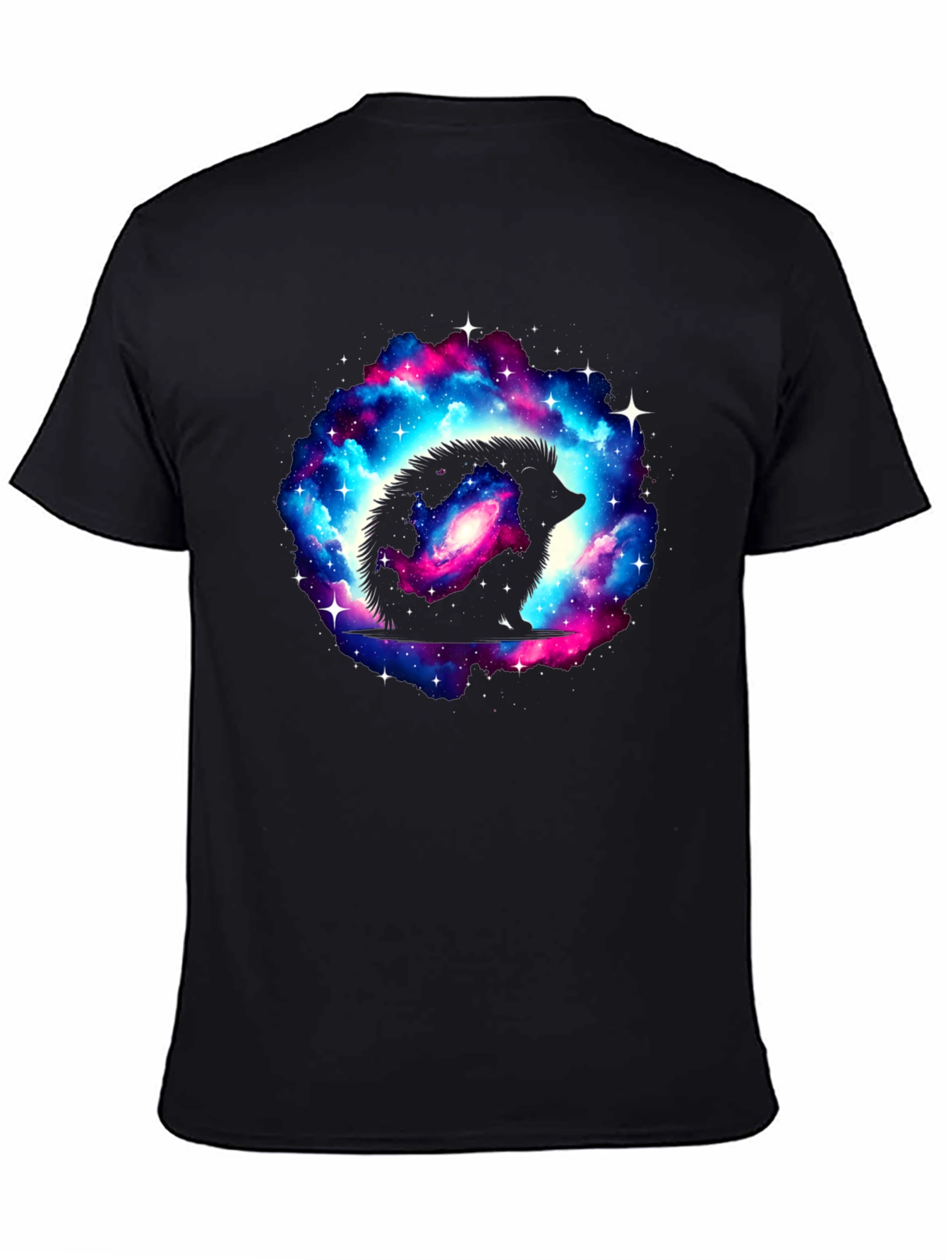 Black Galaxy Hedgehog Black T-Shirt view 4