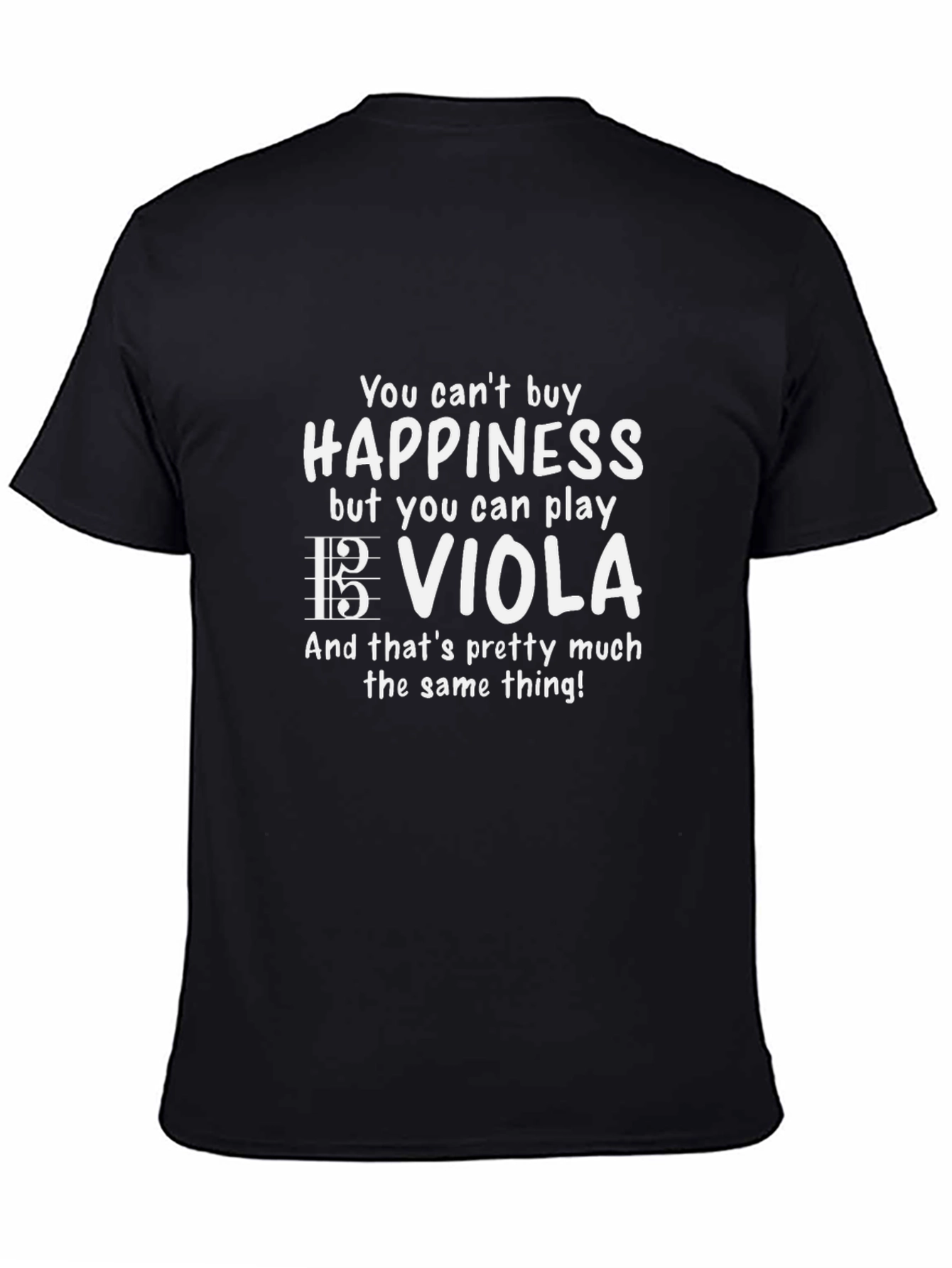 Black Funny Viola Player T-Shirt: Happiness view 4