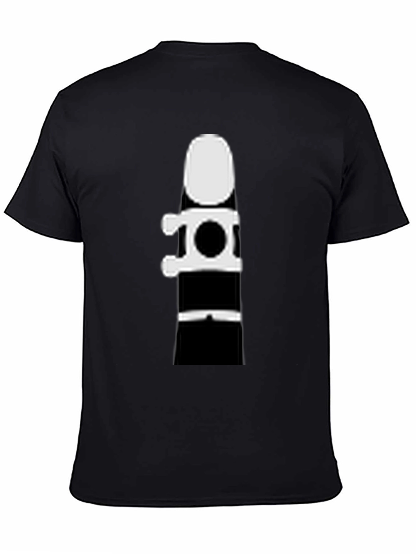 Black Clarinet Silhouette Graphic Tee - Black Cotton T-Shirt view 4