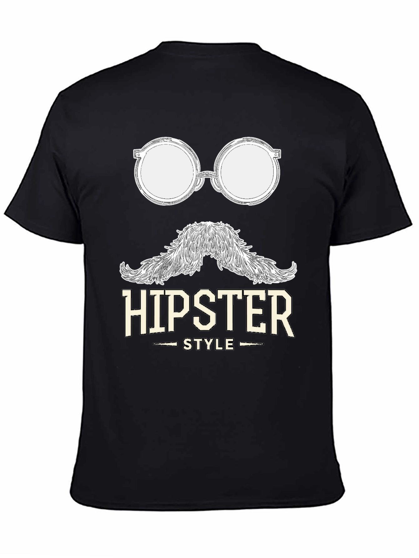 Black Hipster Style Graphic T-Shirt - Cool & Casual view 4