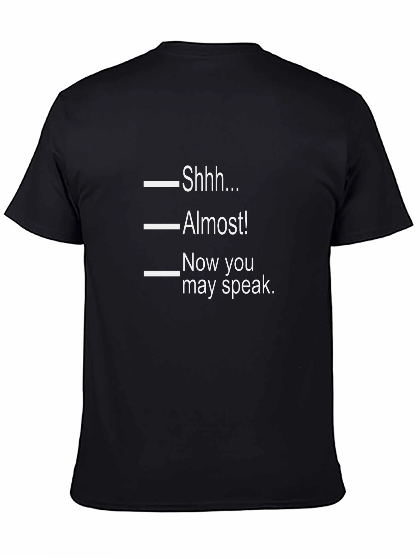 Black Funny Shhh... Almost! Graphic Tee - Black Cotton T-Shirt view 4