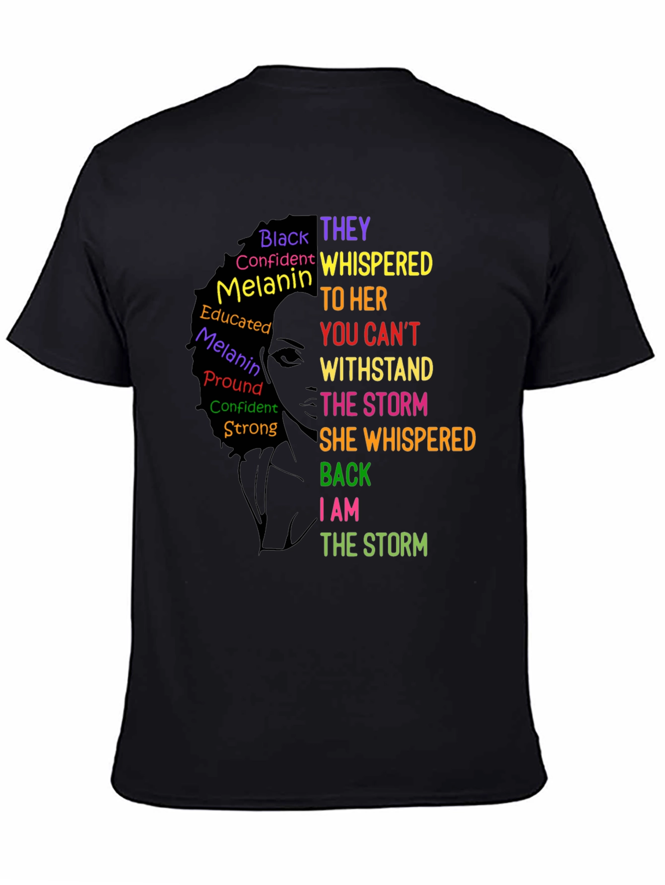 Black Empowered Woman T-Shirt: I Am The Storm Tee view 4