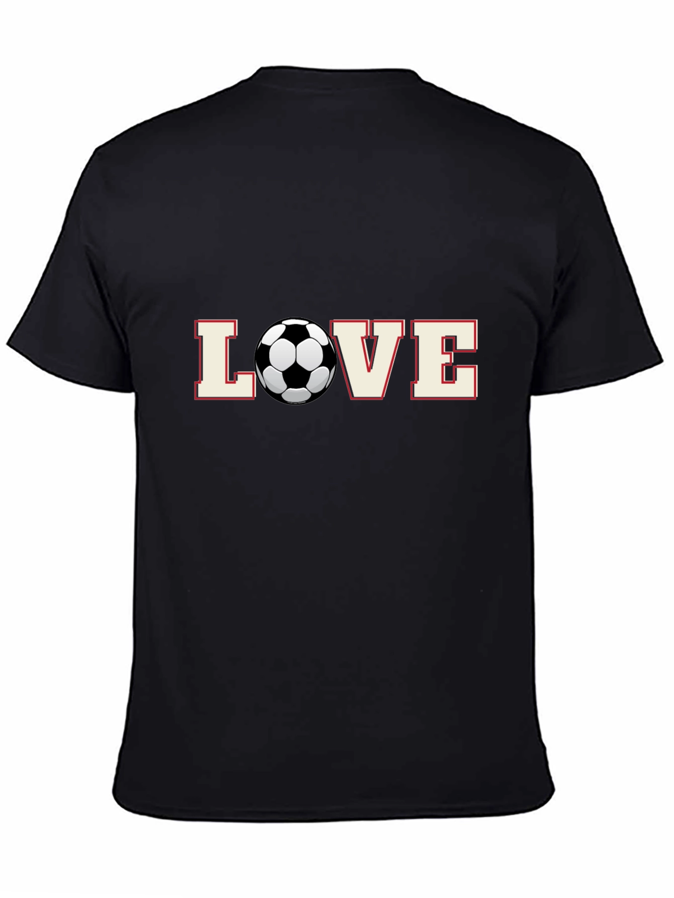 Black Soccer Love T-Shirt - Black view 4