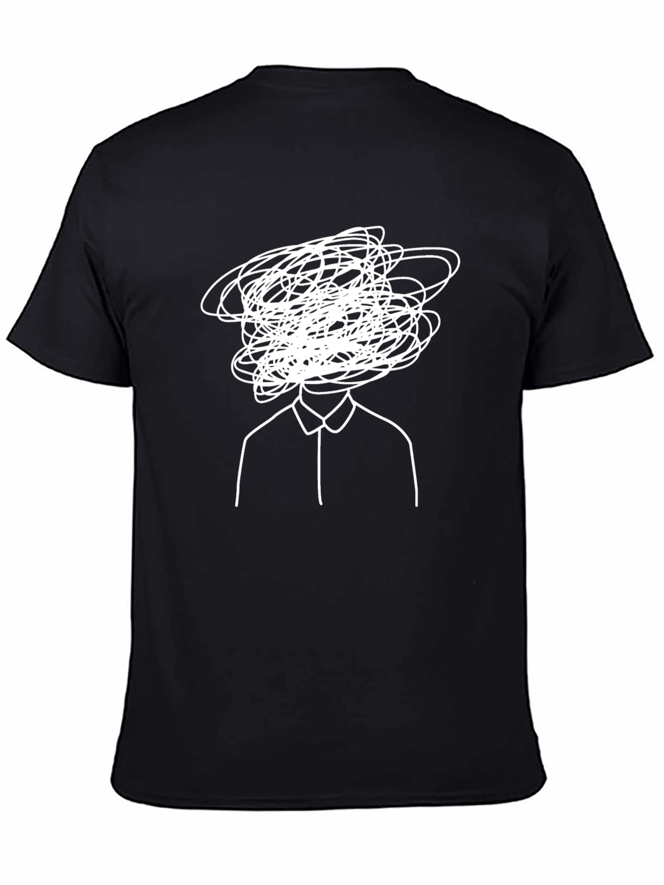 Black Abstract Mind Graphic Tee - Black T-Shirt view 4