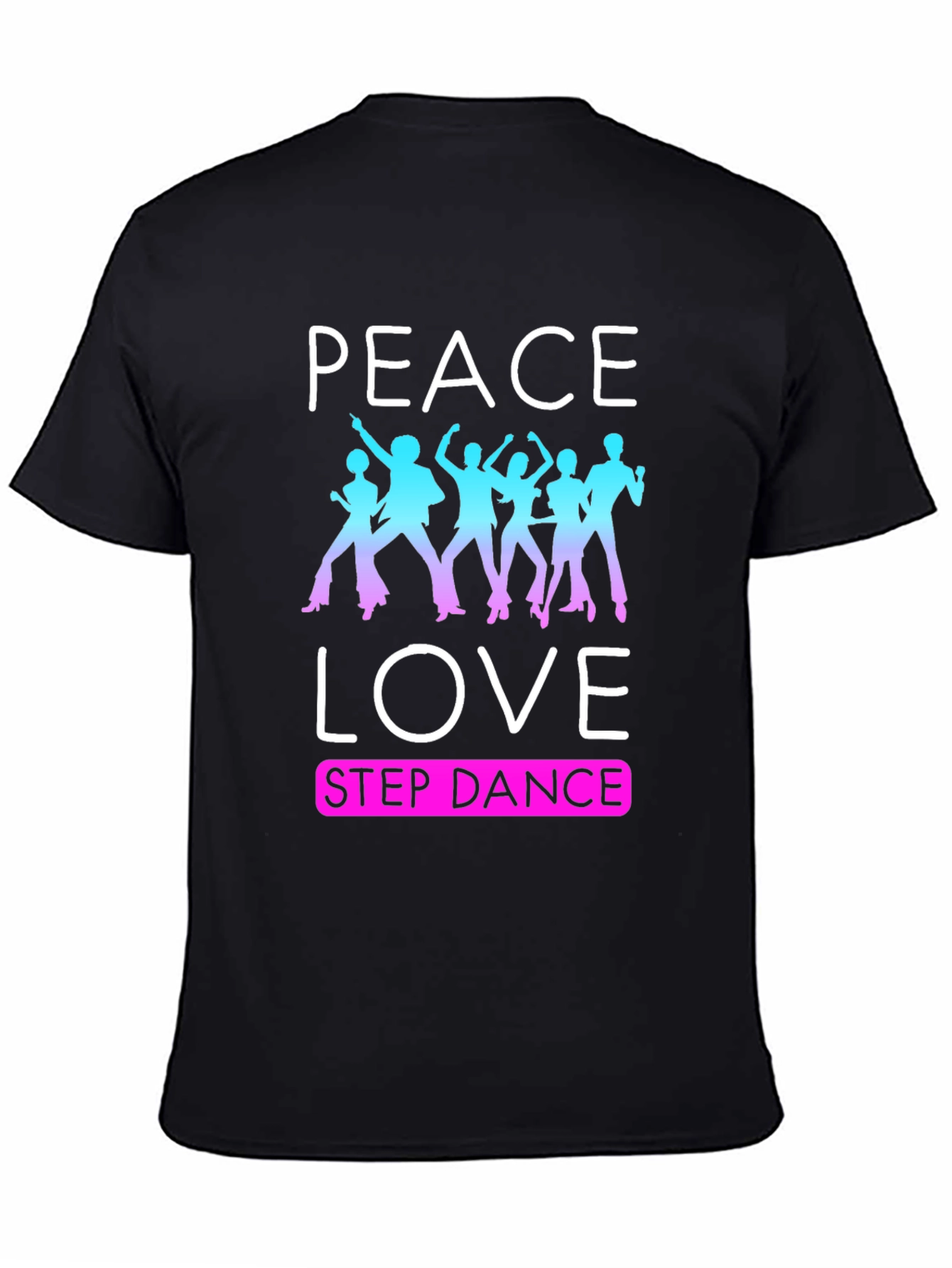 Black Peace Love Step Dance T-Shirt view 4