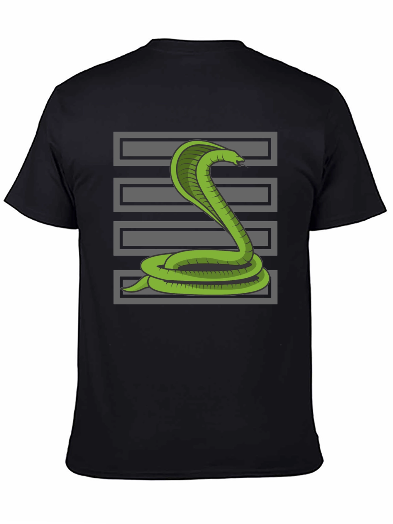 Black Cobra Snake T-Shirt - Graphic Tee for Men view 4