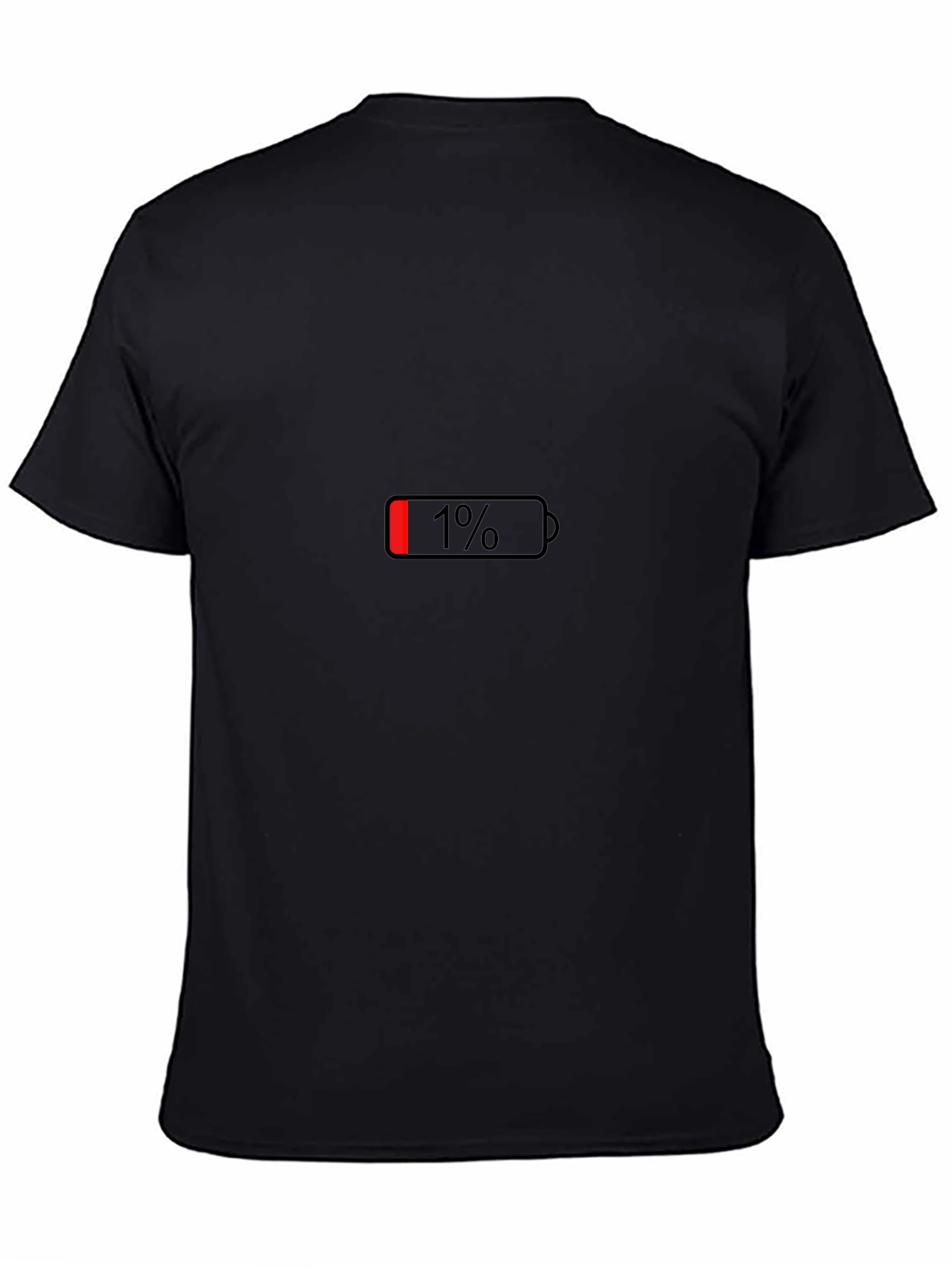Black 1% Battery T-Shirt - Funny Graphic Tee view 4