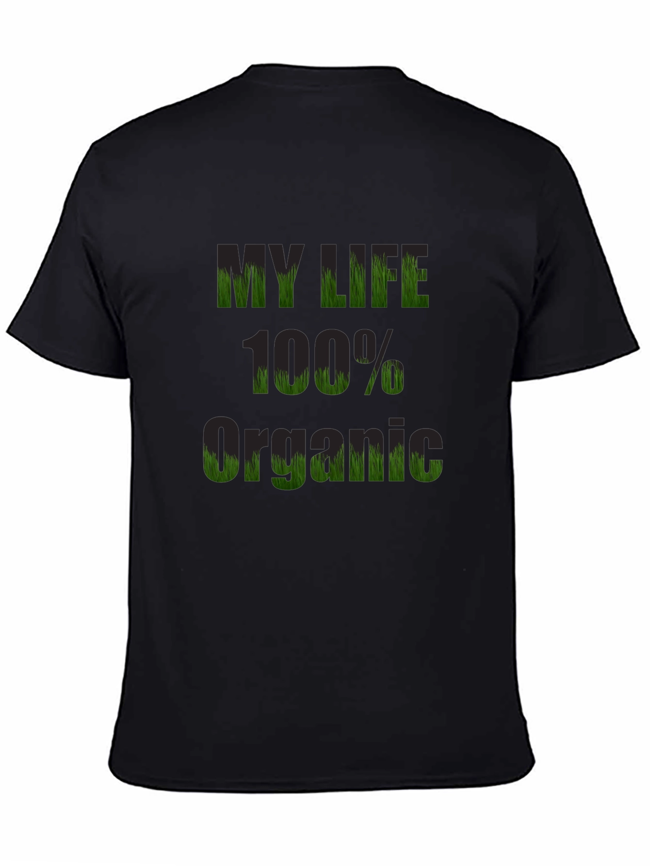Black Organic Life T-Shirt - Black Cotton Tee view 4