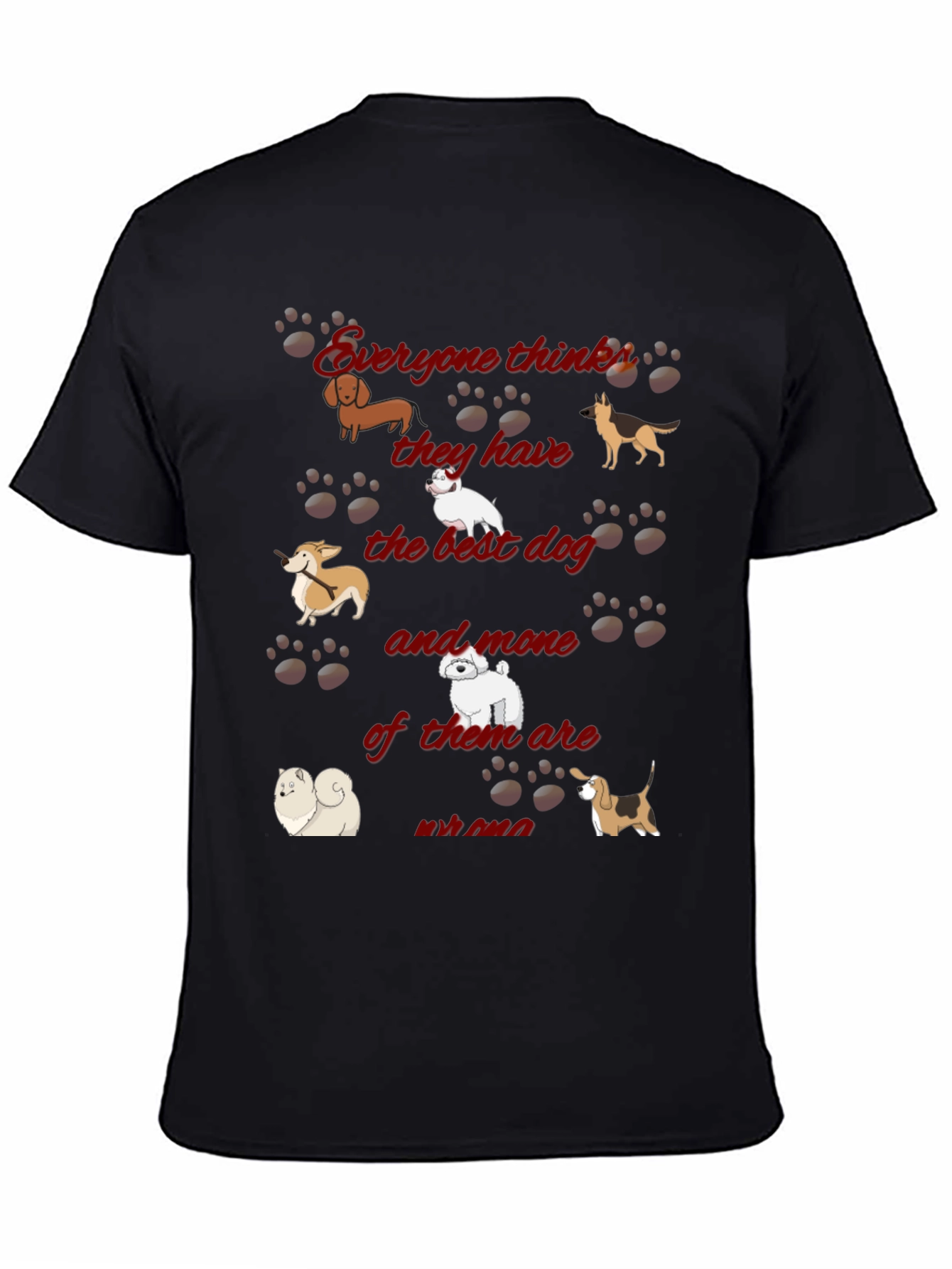 Black Dog Lover T-Shirt - Best Dog Breed Graphic Tee view 4
