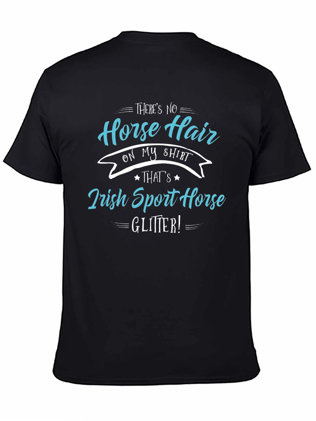 Black Irish Sport Horse Glitter T-Shirt - Horse Lover Tee view 4