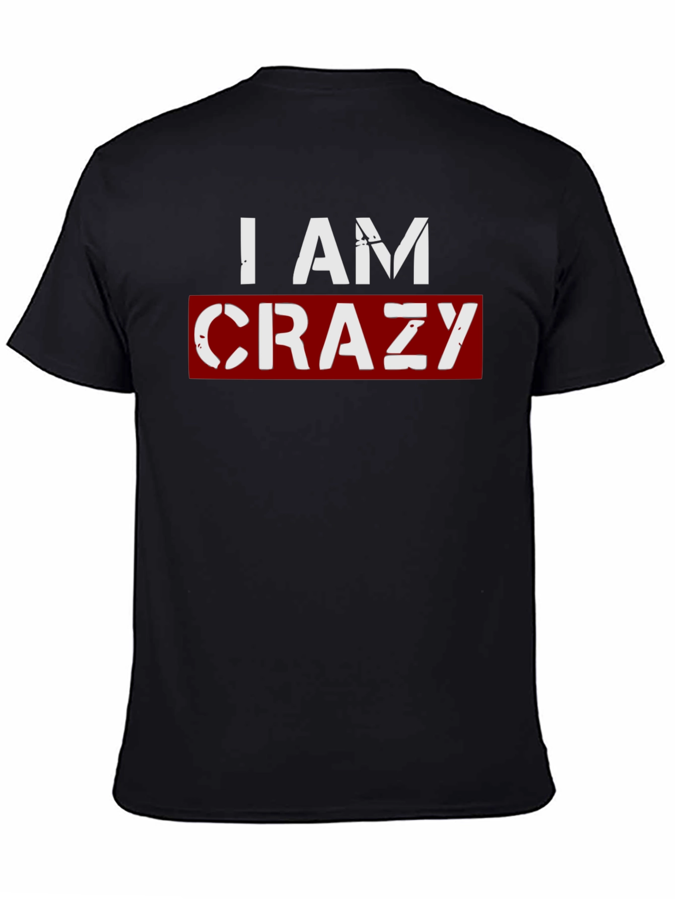 Black I AM CRAZY Graphic T-Shirt - Black view 4