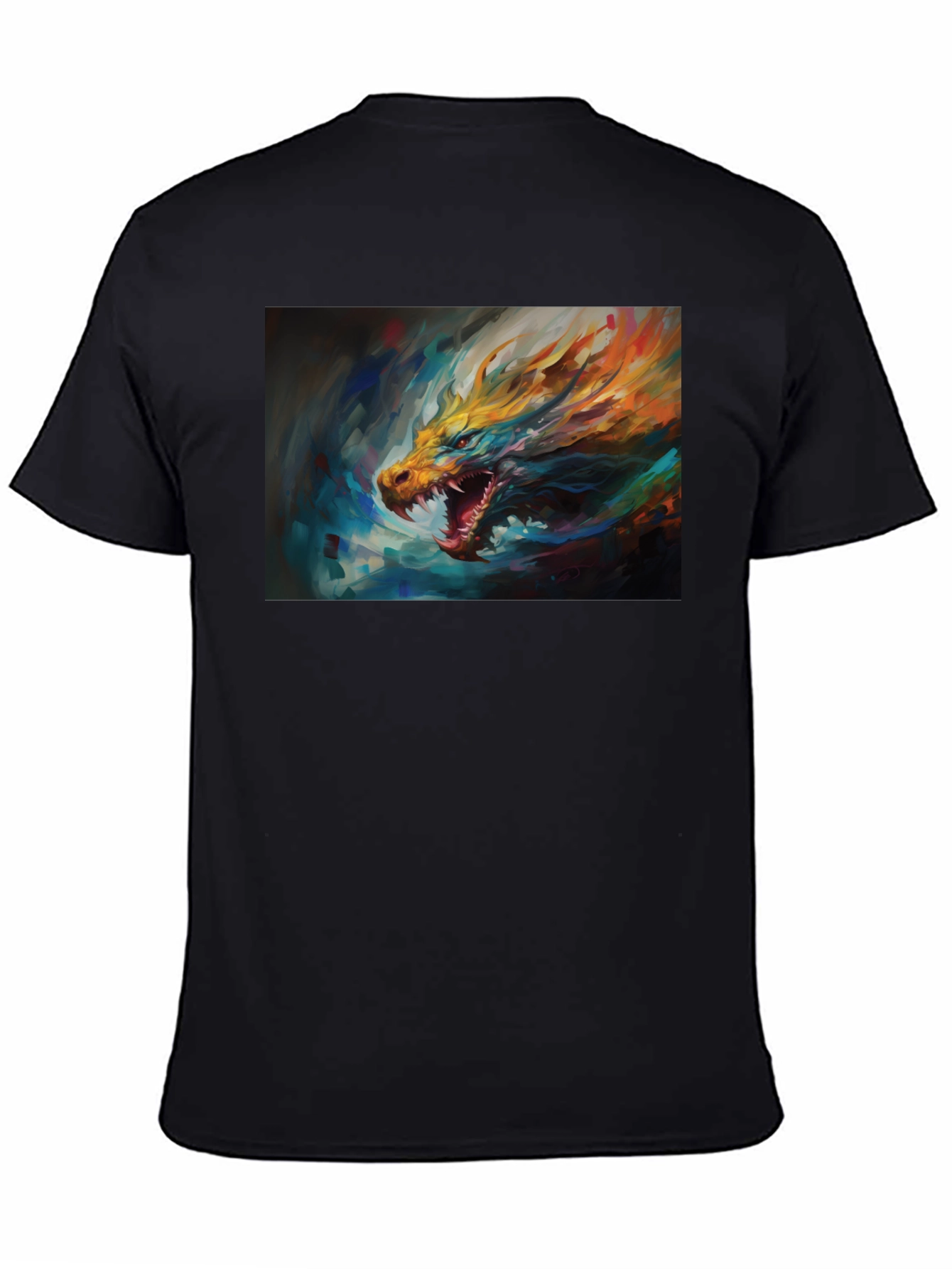 Black Dragon Graphic Tee - Men's Black Short Sleeve T-Shirt view 4